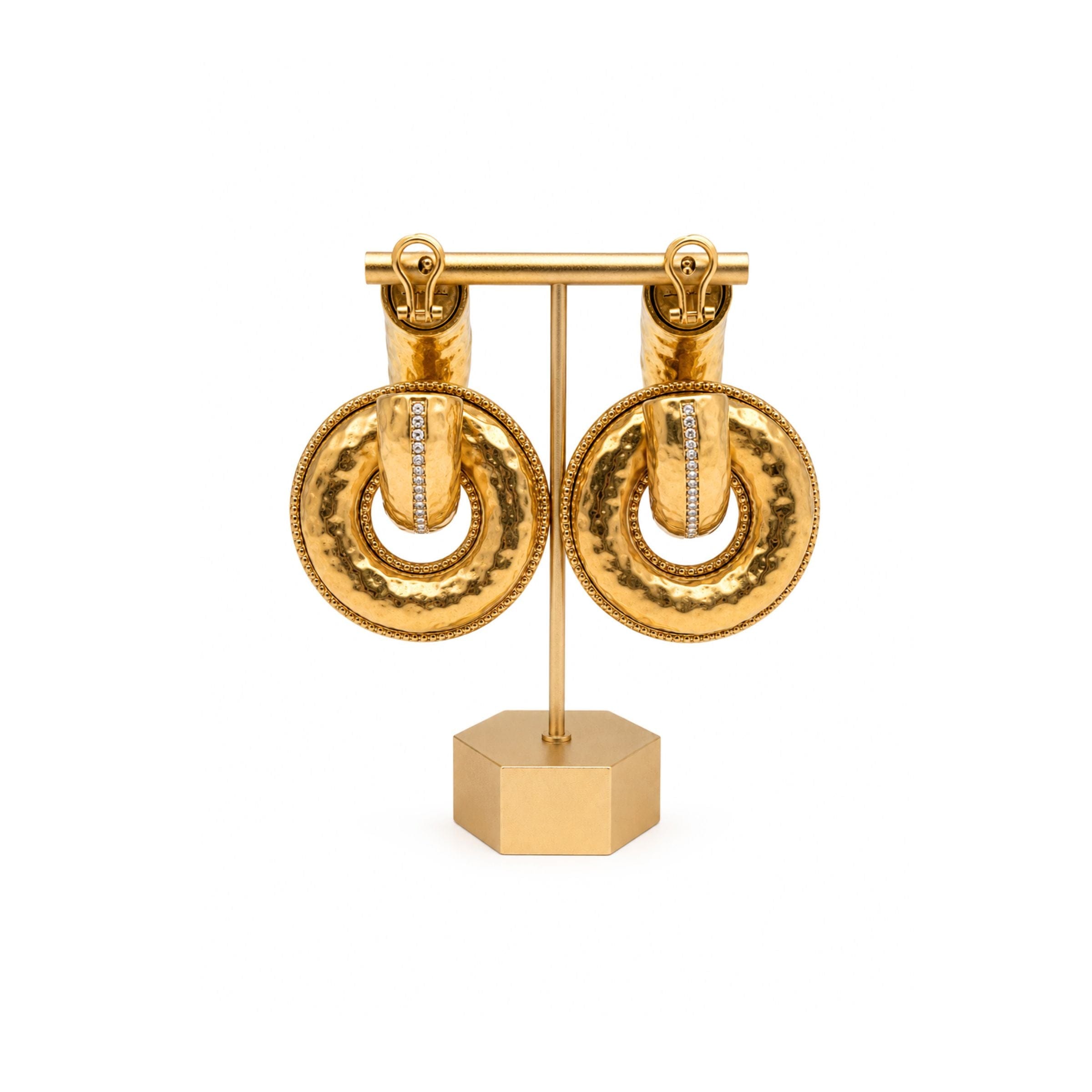 Schiaparelli Hammered Oversized Earrings