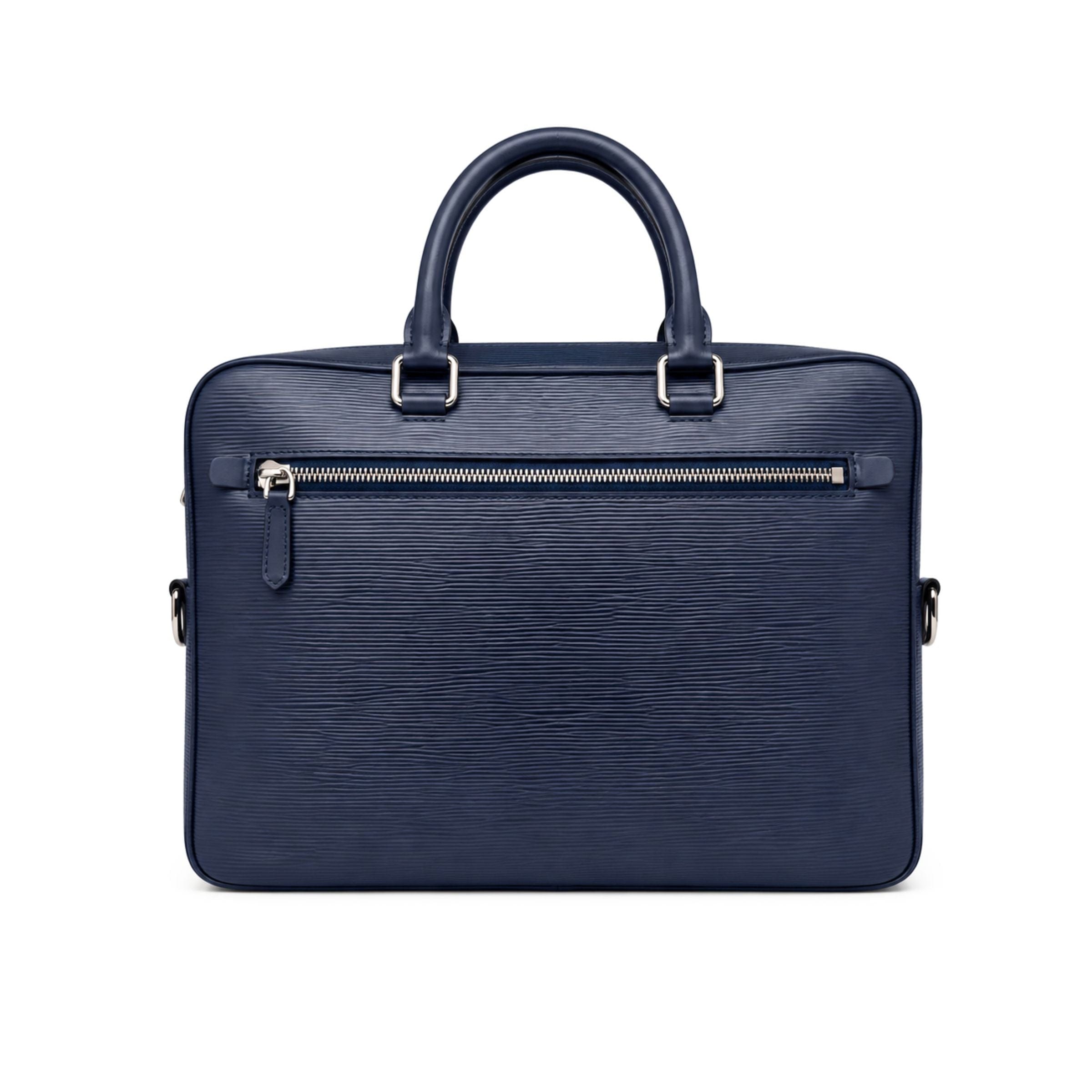 Louis Vuitton Epi Port Document Blue Briefcase