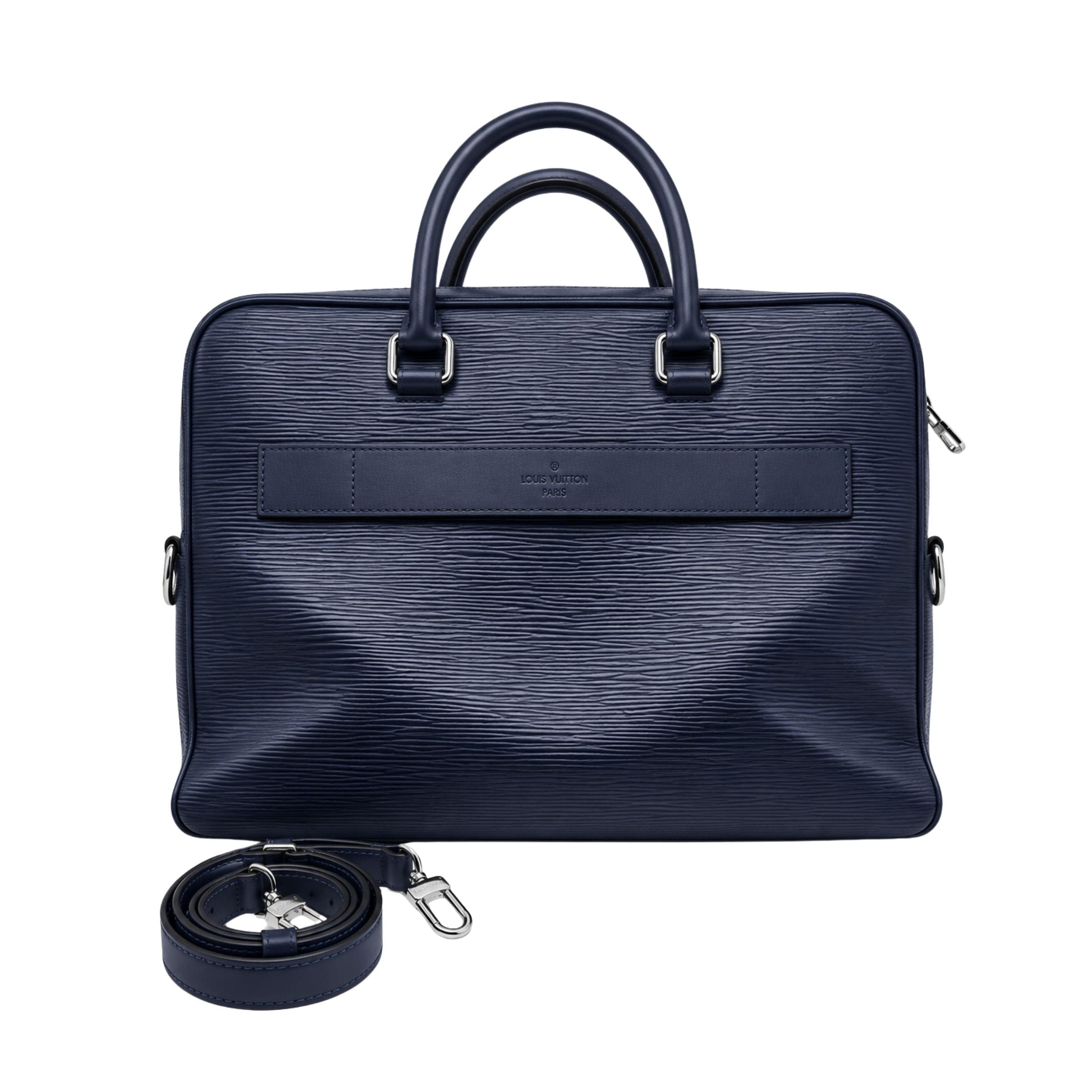 Louis Vuitton Epi Port Document Blue Briefcase