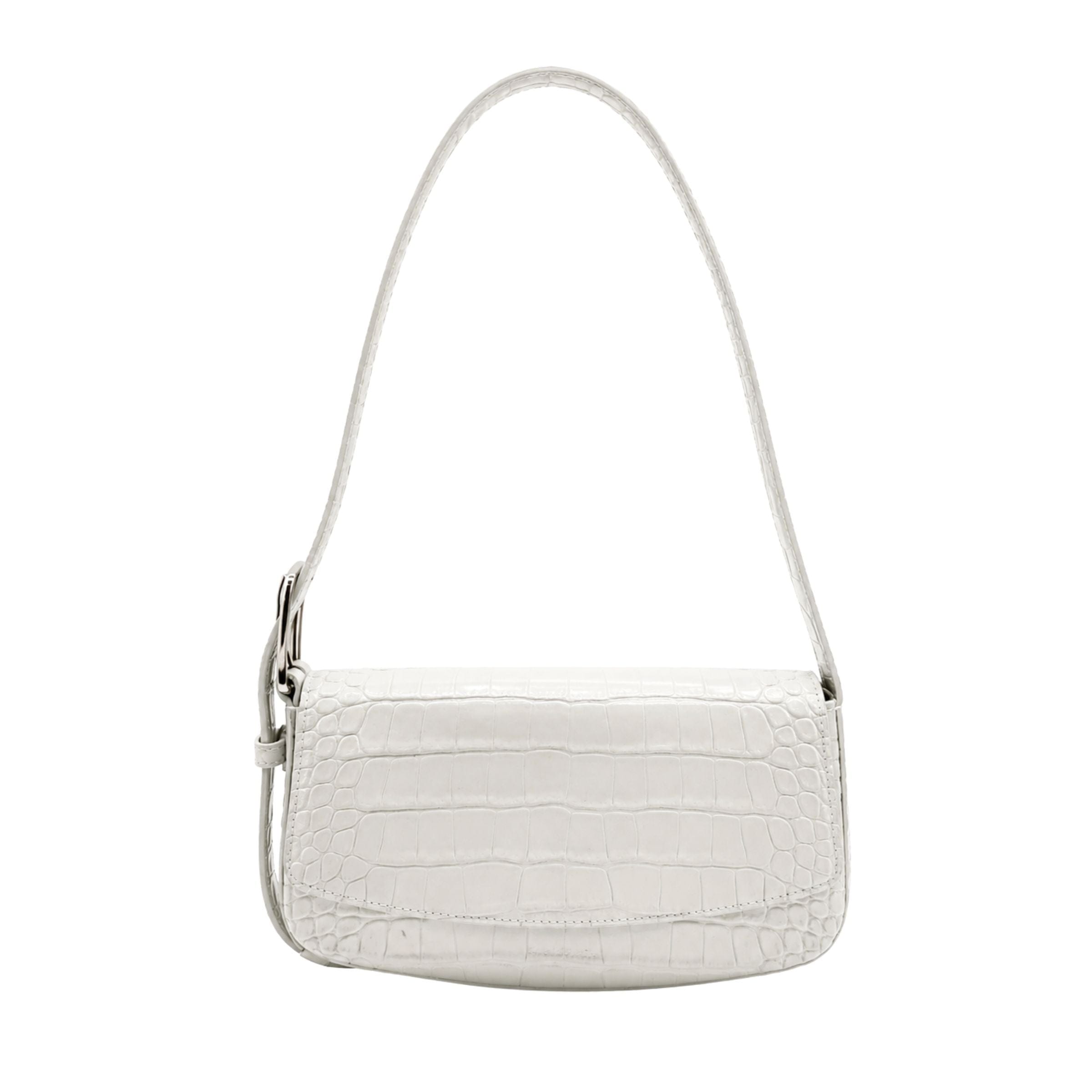 Balenciaga Ghost White Crocodile Shoulder Bag