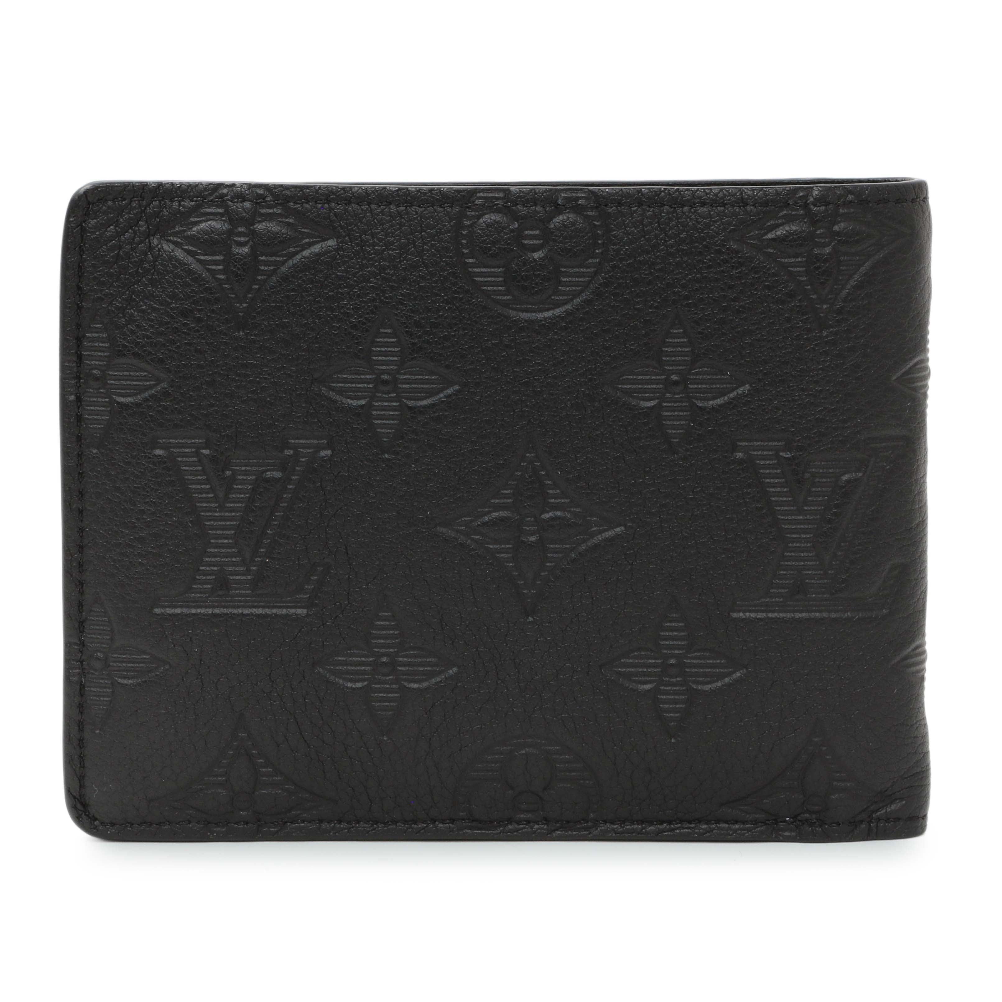 Louis Vuitton Calfskin Monogram Shadow Multiple Wallet Black