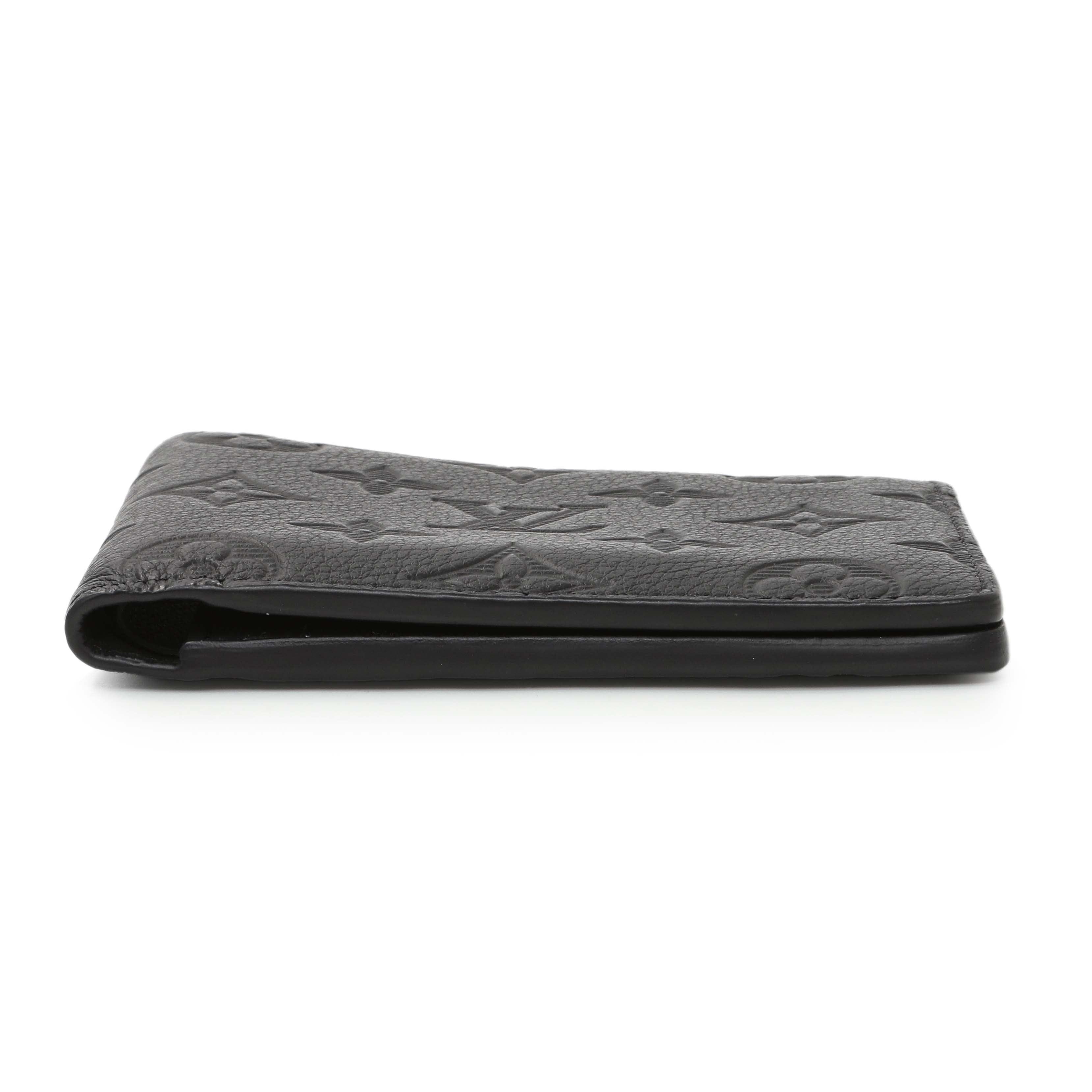 Louis Vuitton Calfskin Monogram Shadow Multiple Wallet Black