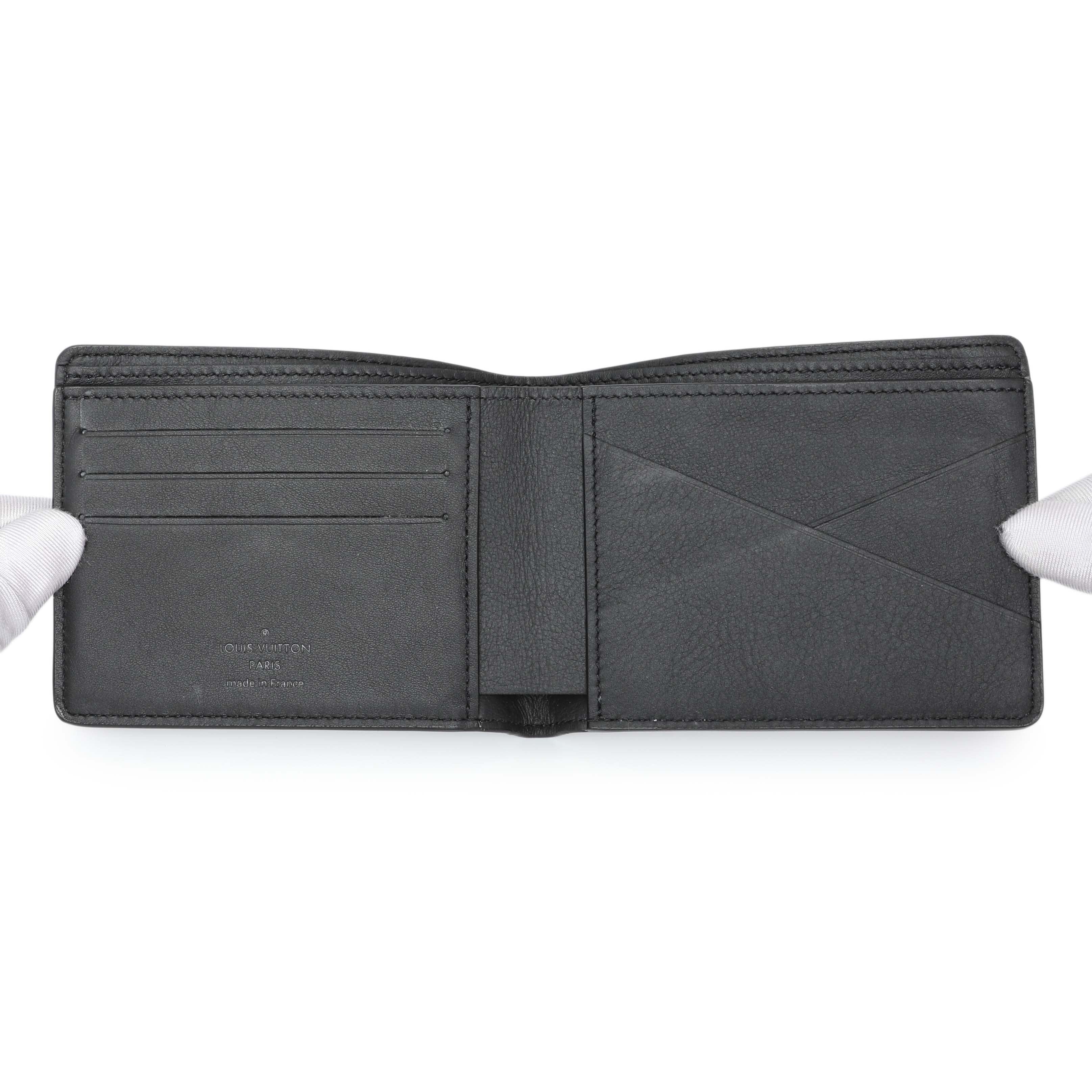 Louis Vuitton Calfskin Monogram Shadow Multiple Wallet Black