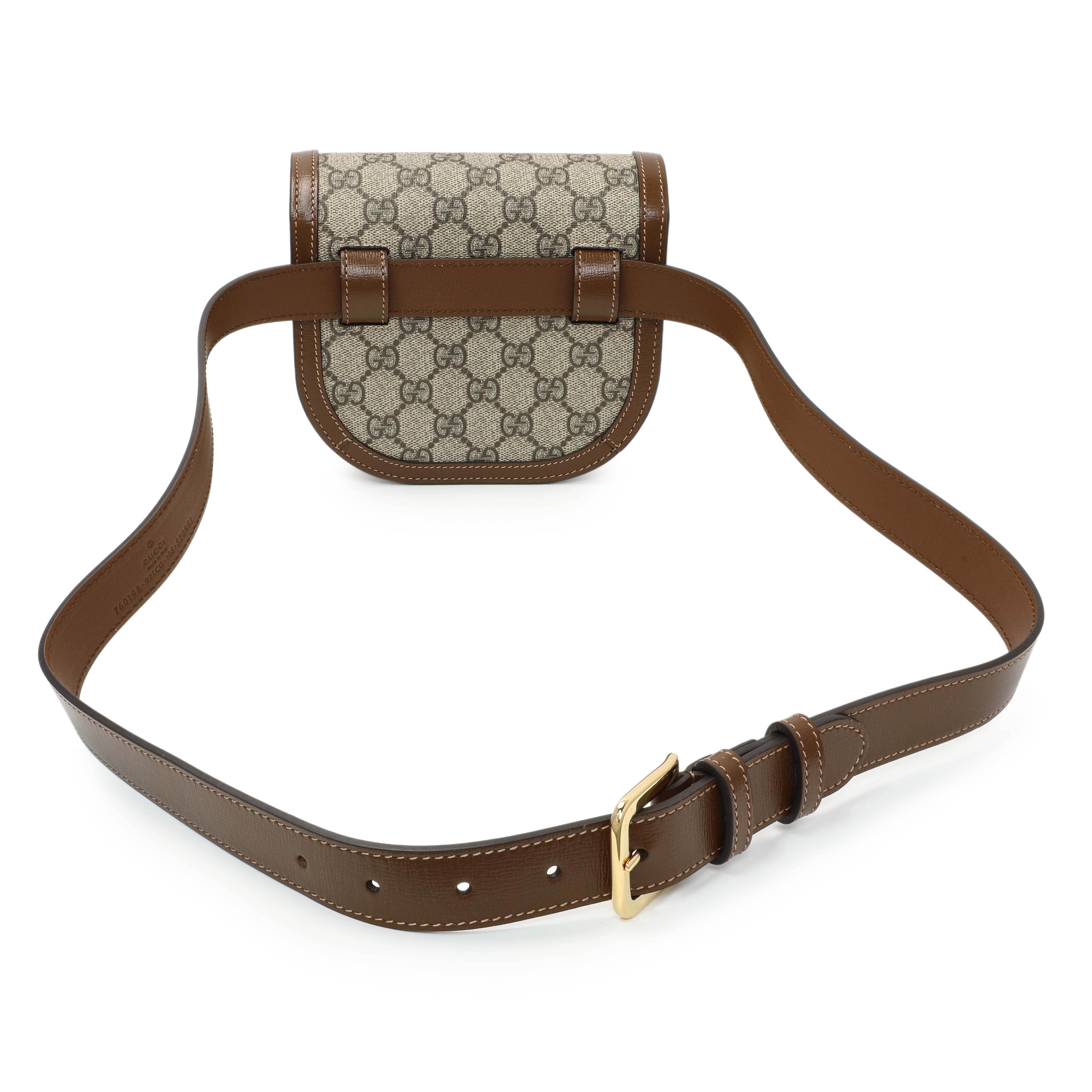 Gucci Horsebit 1955 GG Coated Canvas with Leather Mini belt bag