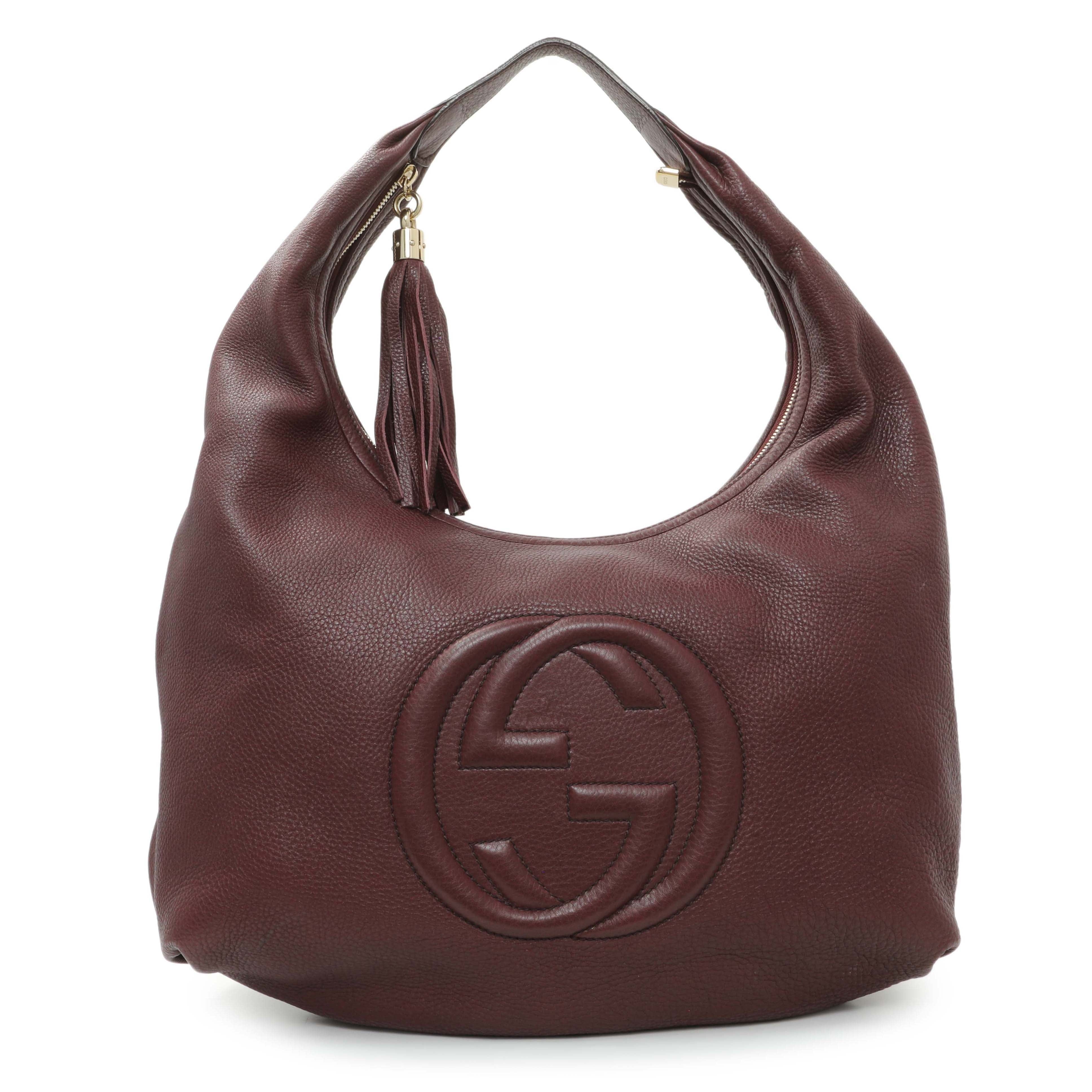 Gucci Scarlatto Pebbled Leather Soho Shoulder Bag