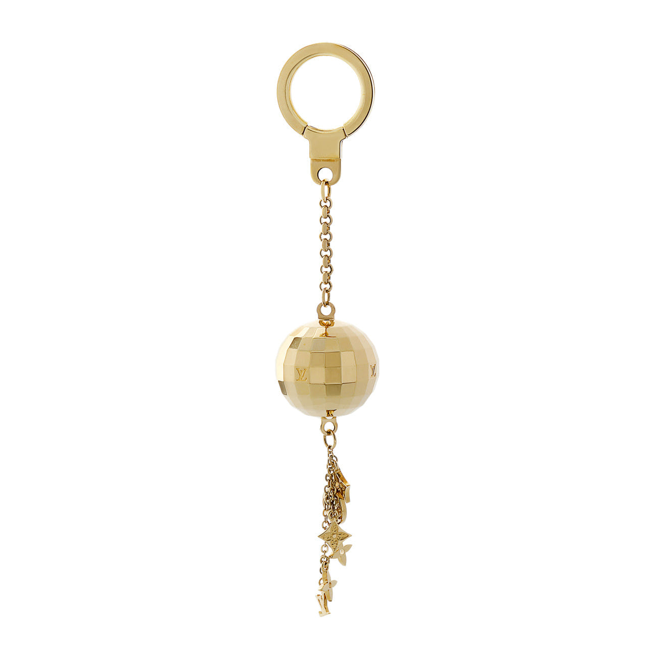 Louis Vuitton Gold Mirror Ball Disco Key Chain
