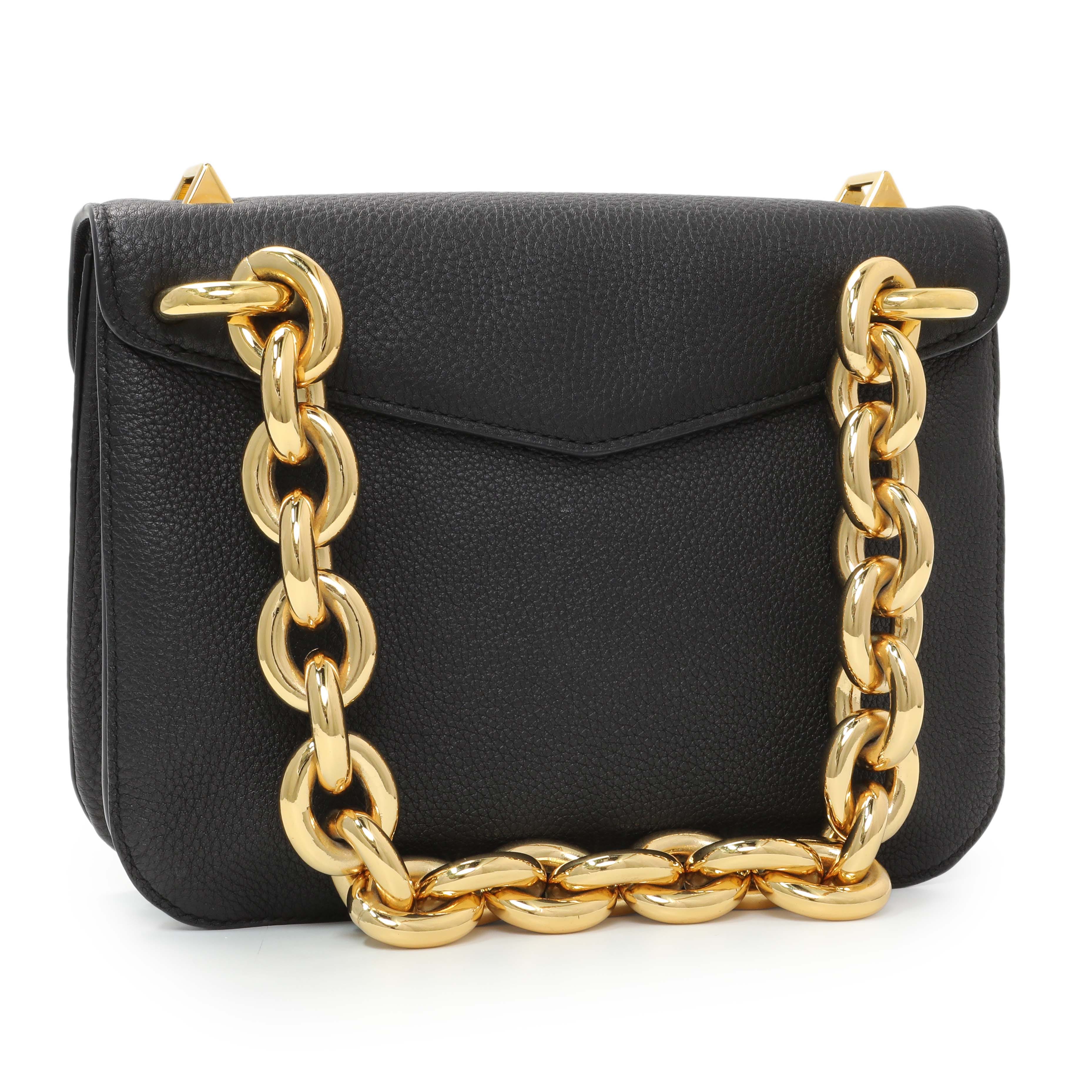 Bottega Veneta Black The Mount Small Leather Shoulder Bag