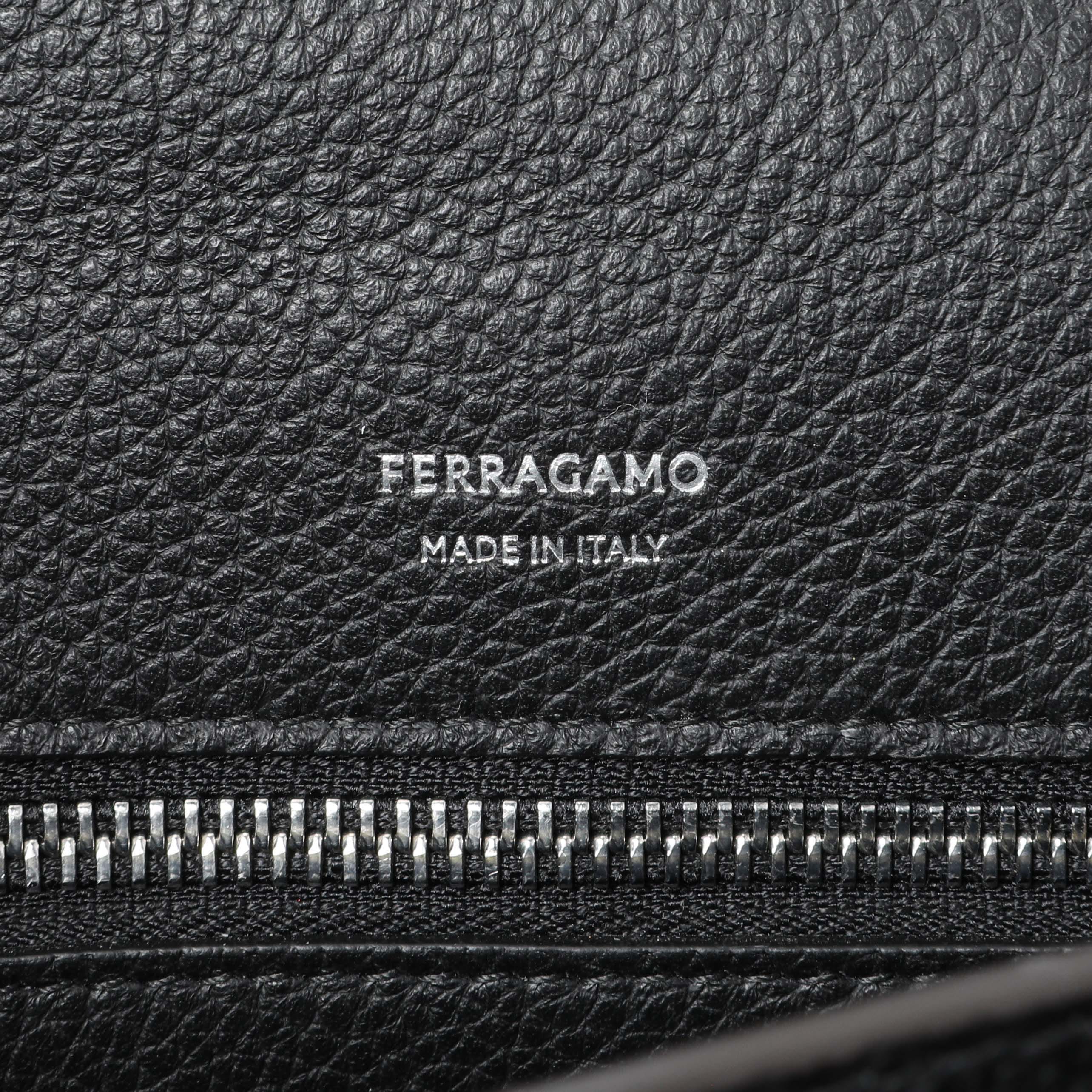 SALVATORE FERRAGAMO Ferragamo Brown Double Gancini Messenger Bag