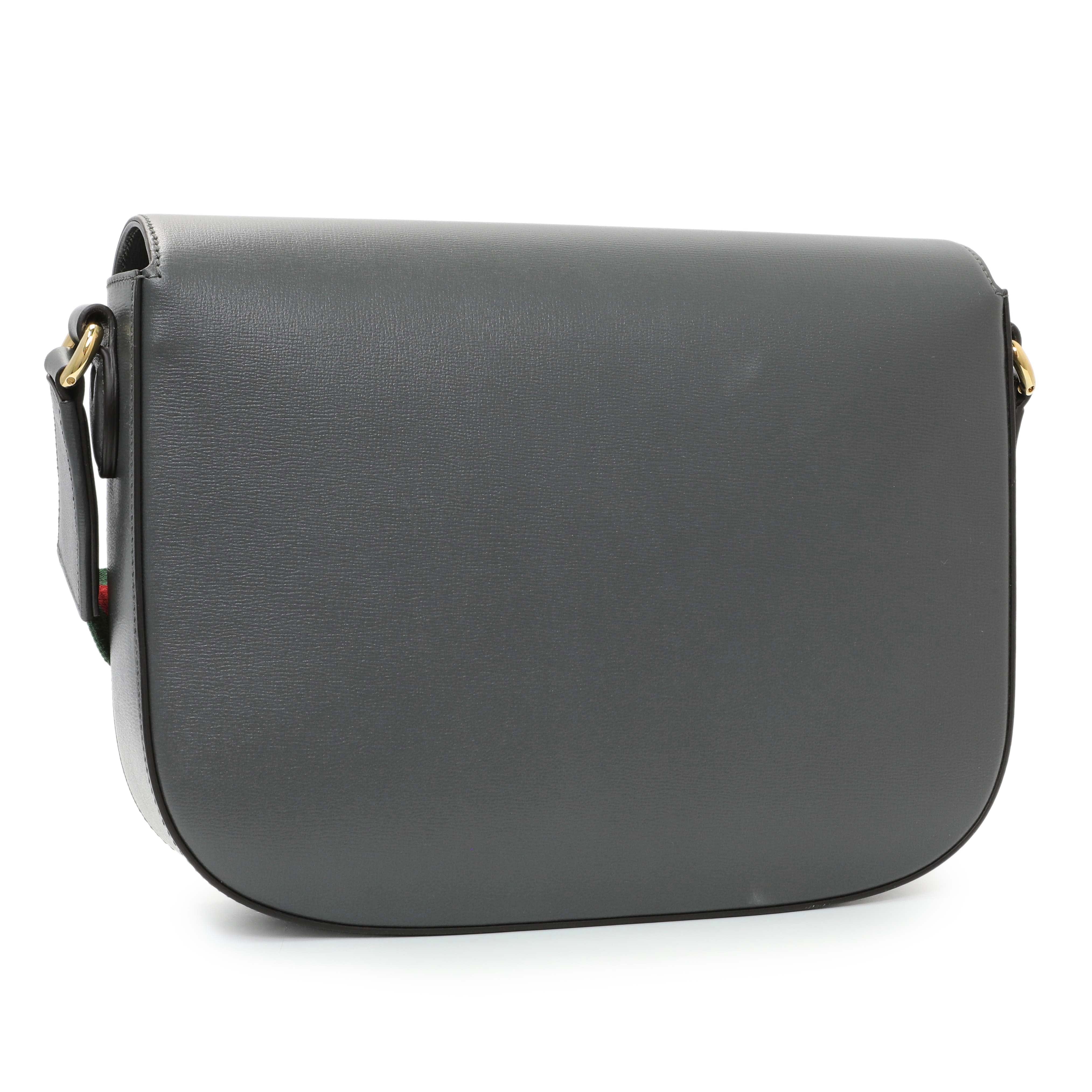 Gucci Grey Calfskin Large Horsebit 1955 Shoulder Bag