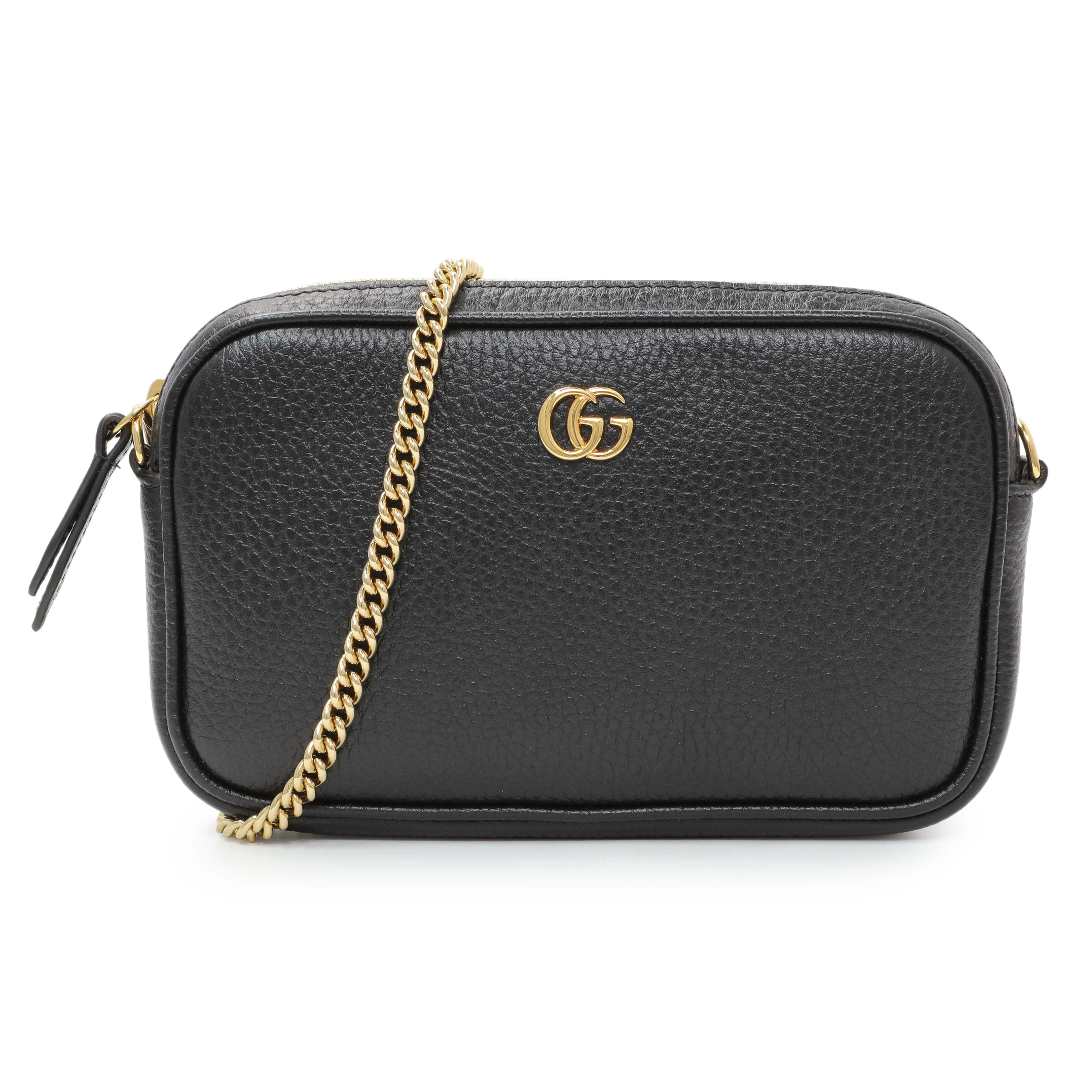 Gucci Black Calfskin Super Mini Marmont Shoulder Bag