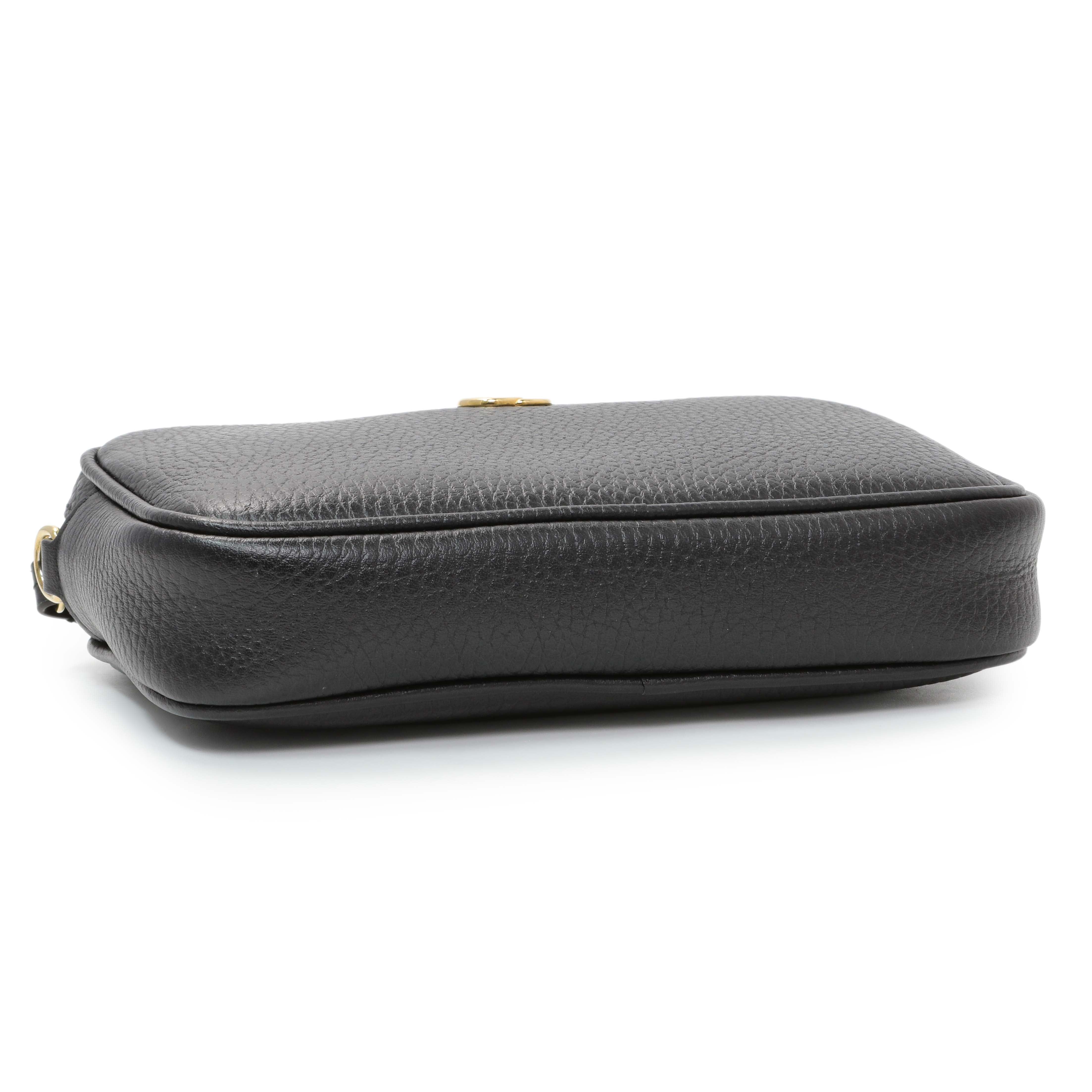 Gucci Black Calfskin Super Mini Marmont Shoulder Bag