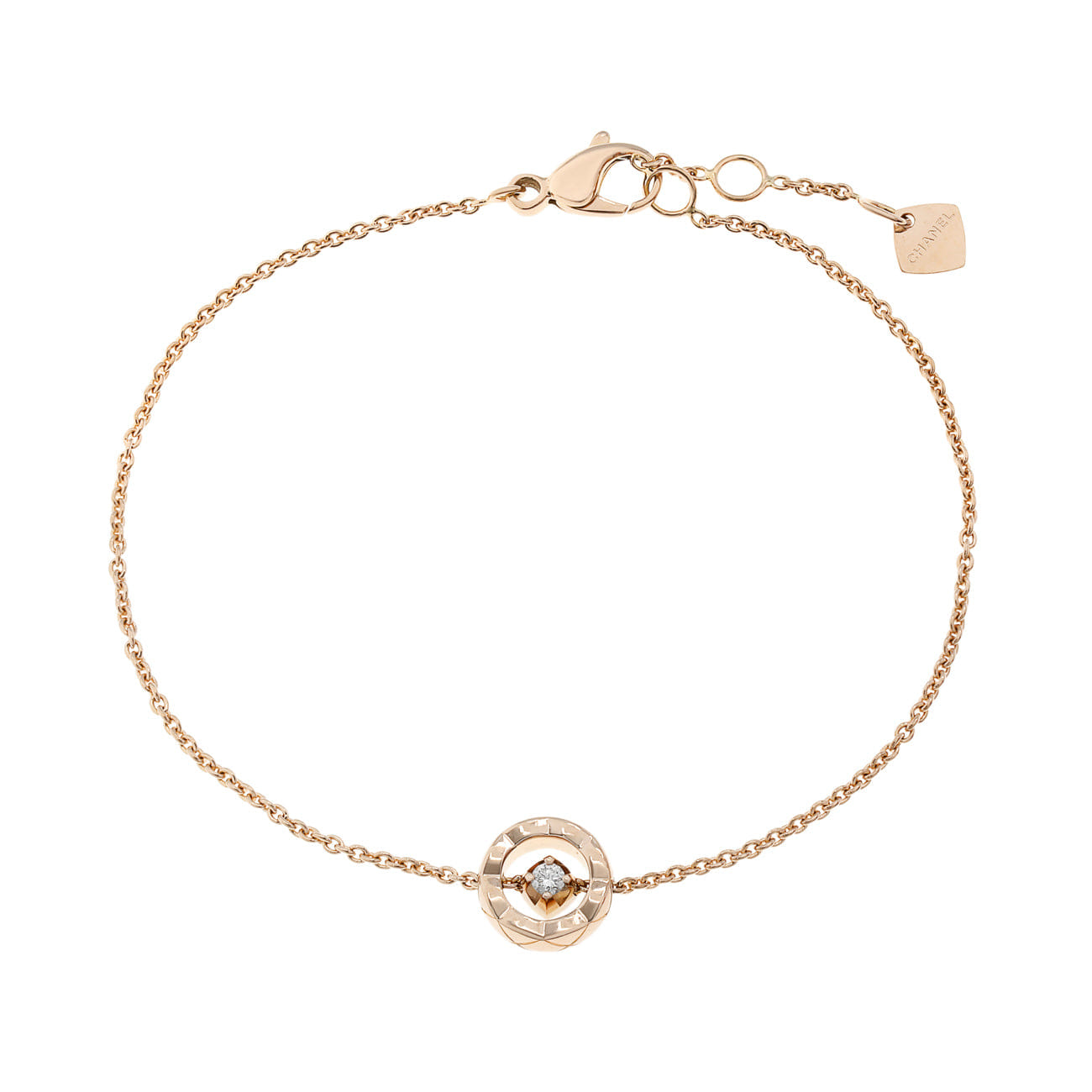 Chanel 18K Beige Gold Diamond Coco Bracelet