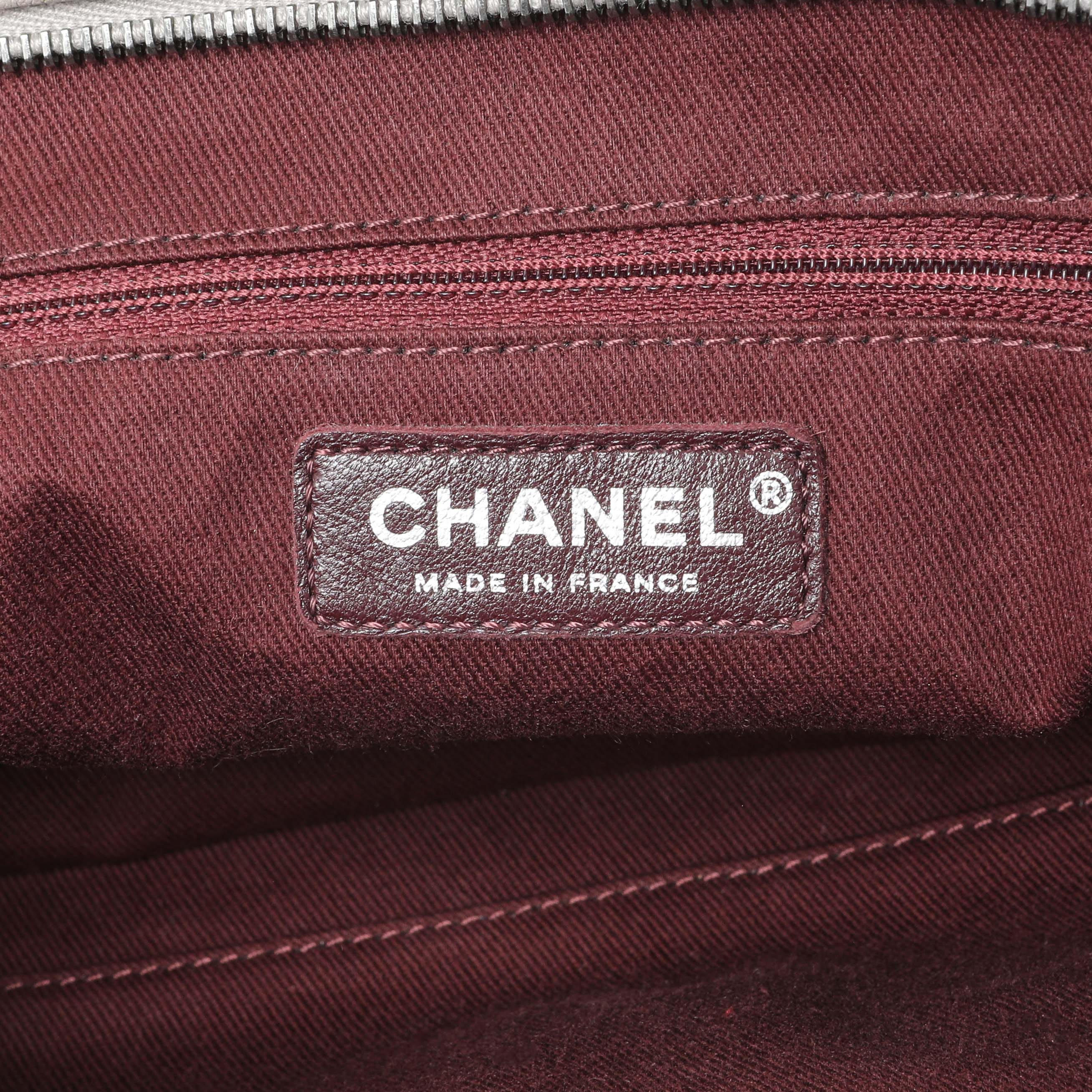 Chanel Grey Quilted Goatskin Chain Shoulder Bag