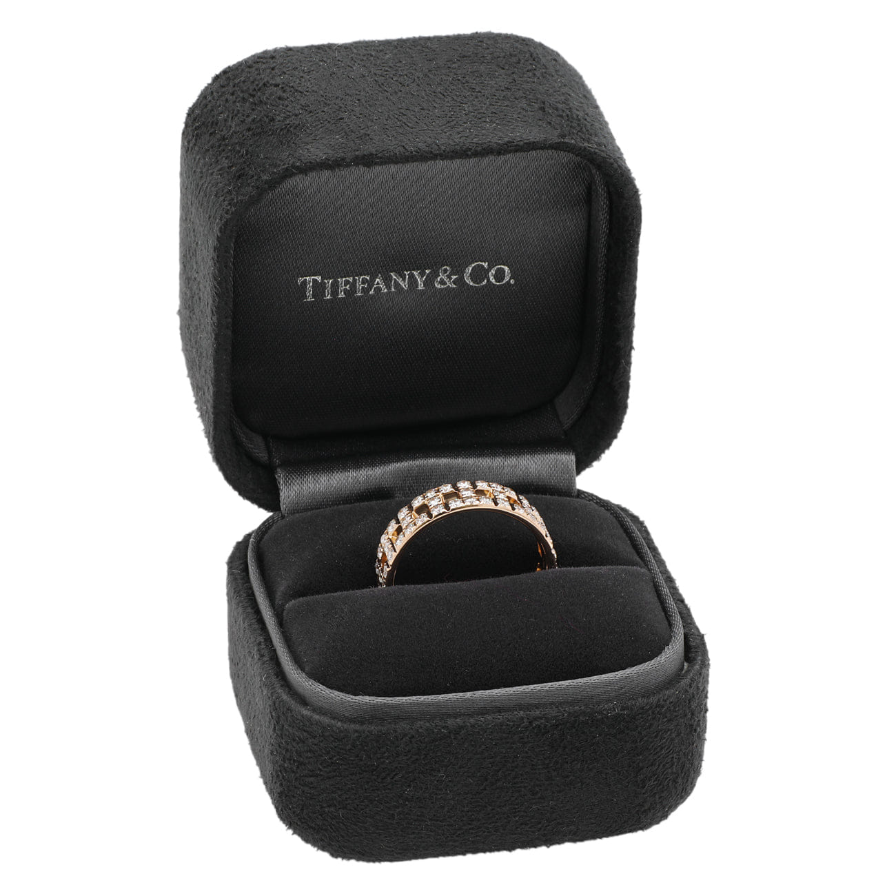 Tiffany & Co. 18K Yellow Gold Diamond T True Wide Ring