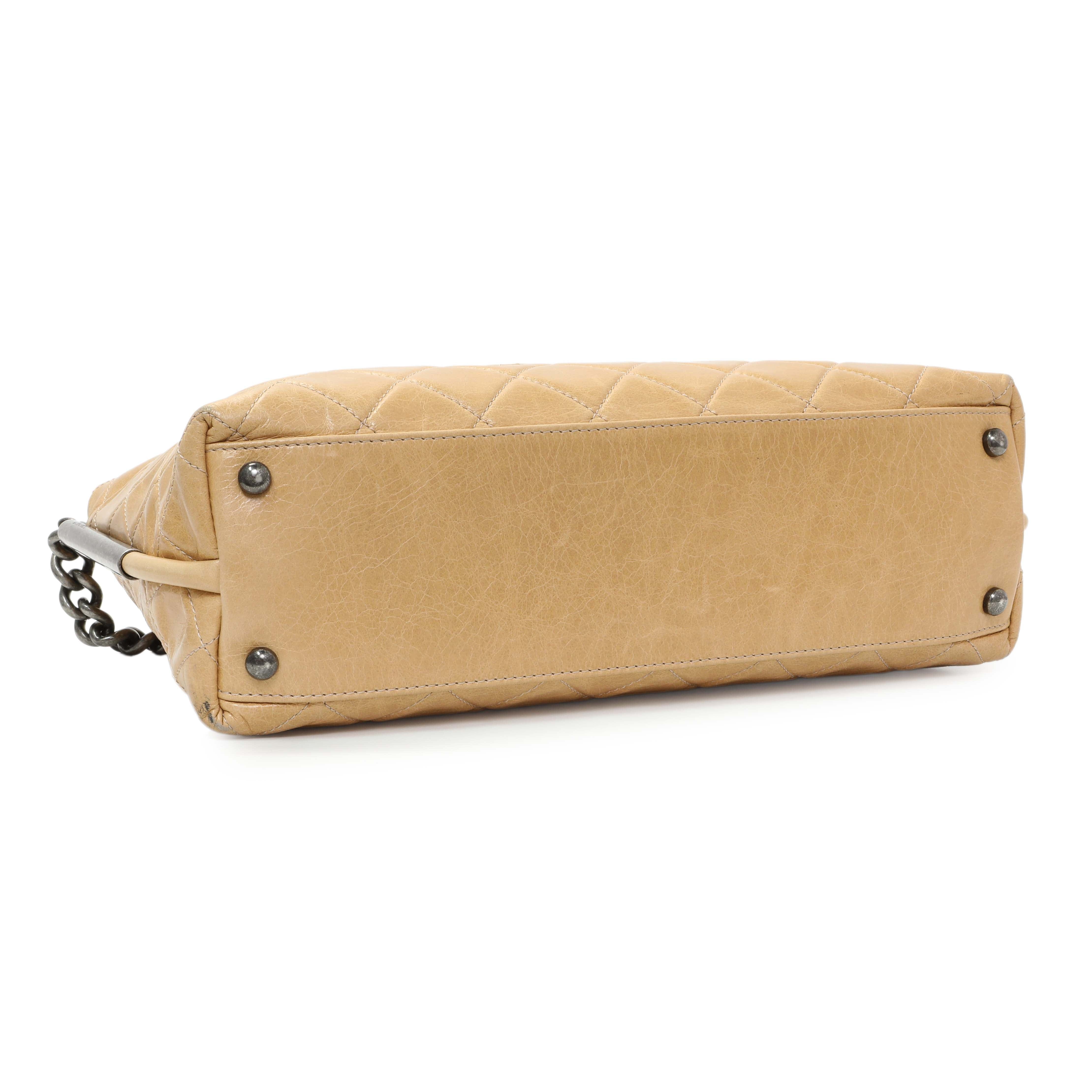 Chanel Quilted Glazed Calfskin Stitch It Fold Over Shoulder Bag