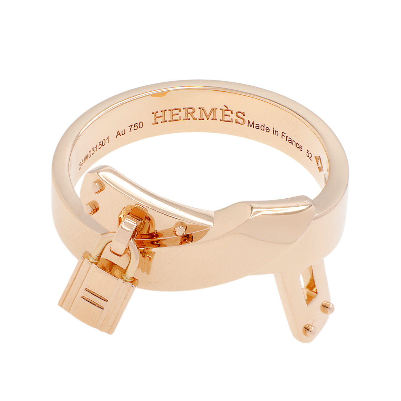 Hermes 18K Rose Gold Kelly Gavroche Ring