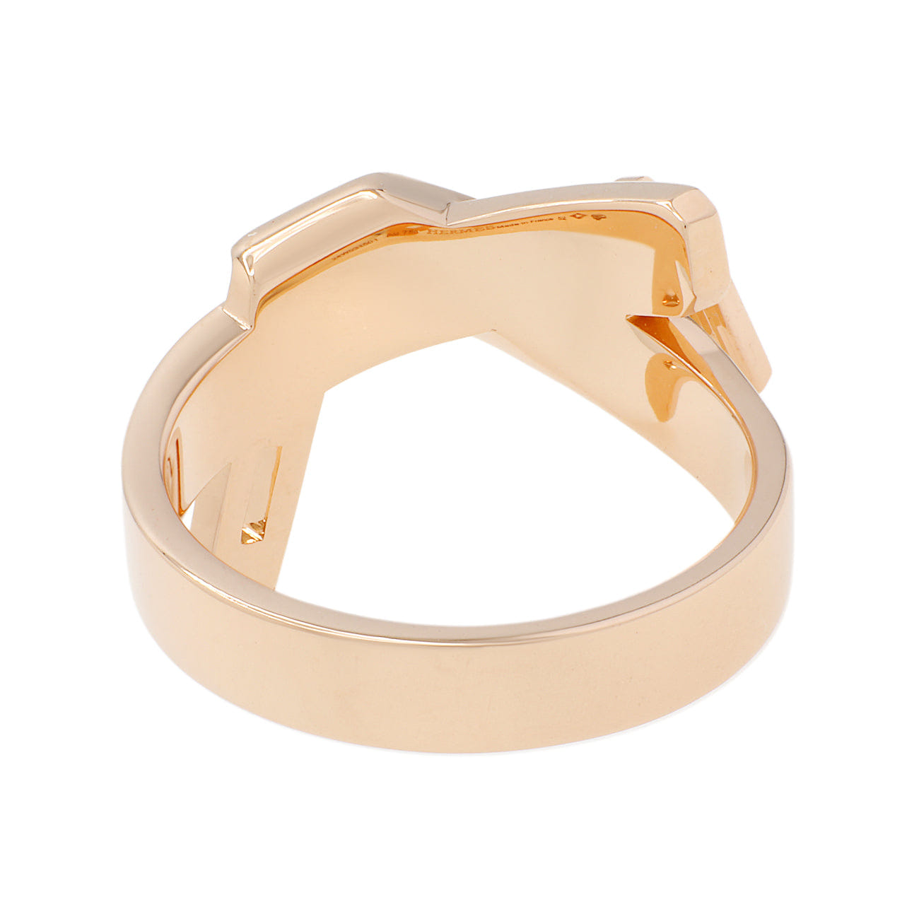 Hermes 18K Rose Gold Kelly Gavroche Ring