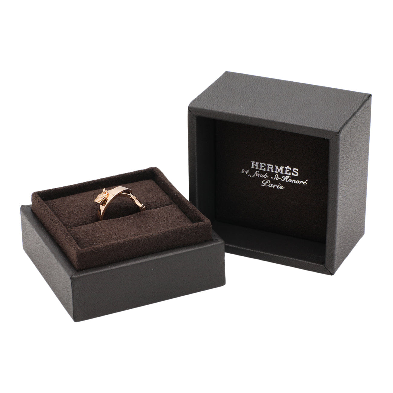 Hermes 18K Rose Gold Kelly Gavroche Ring