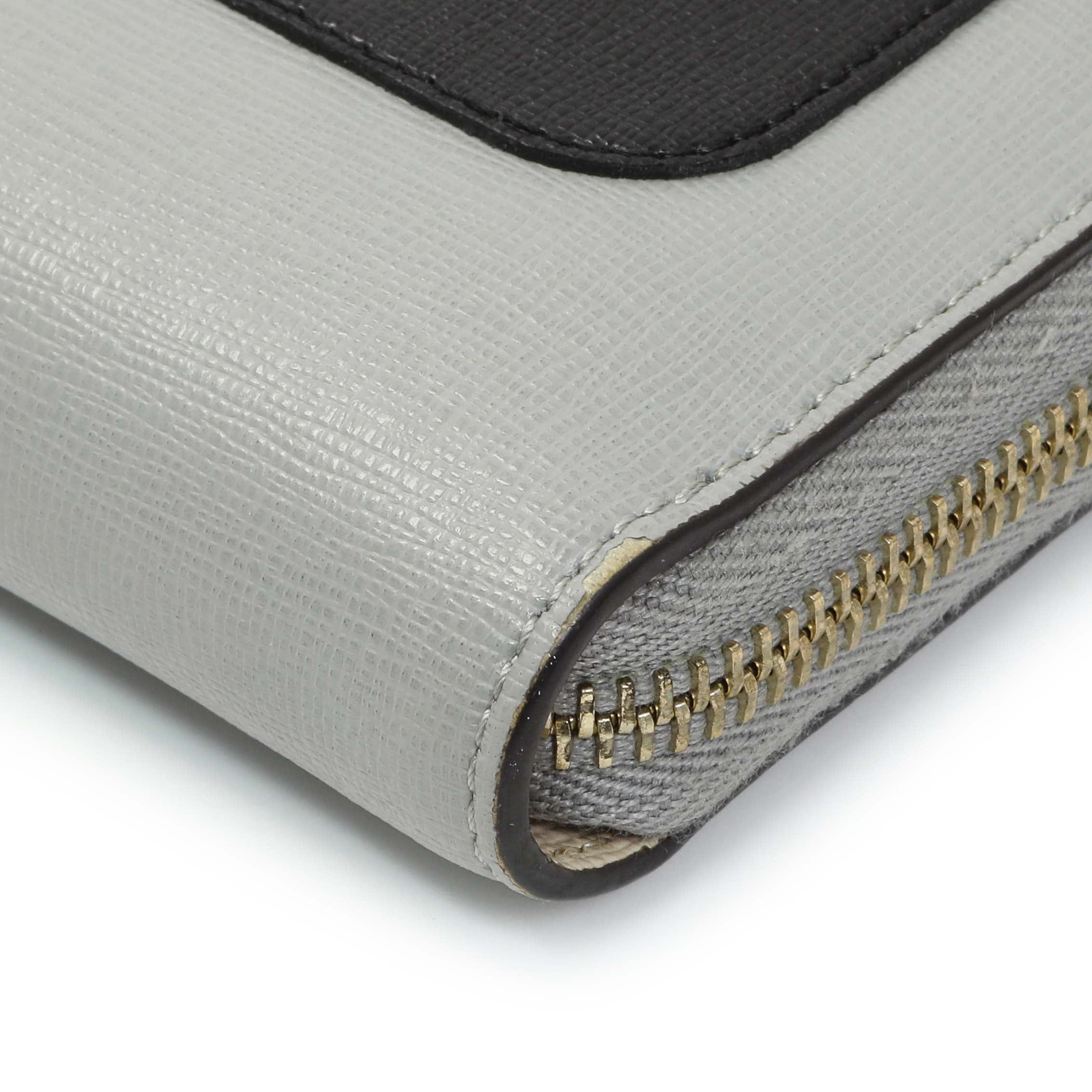 Fendi Vitello Elite Monster Eyes Studded Zip Around Wallet