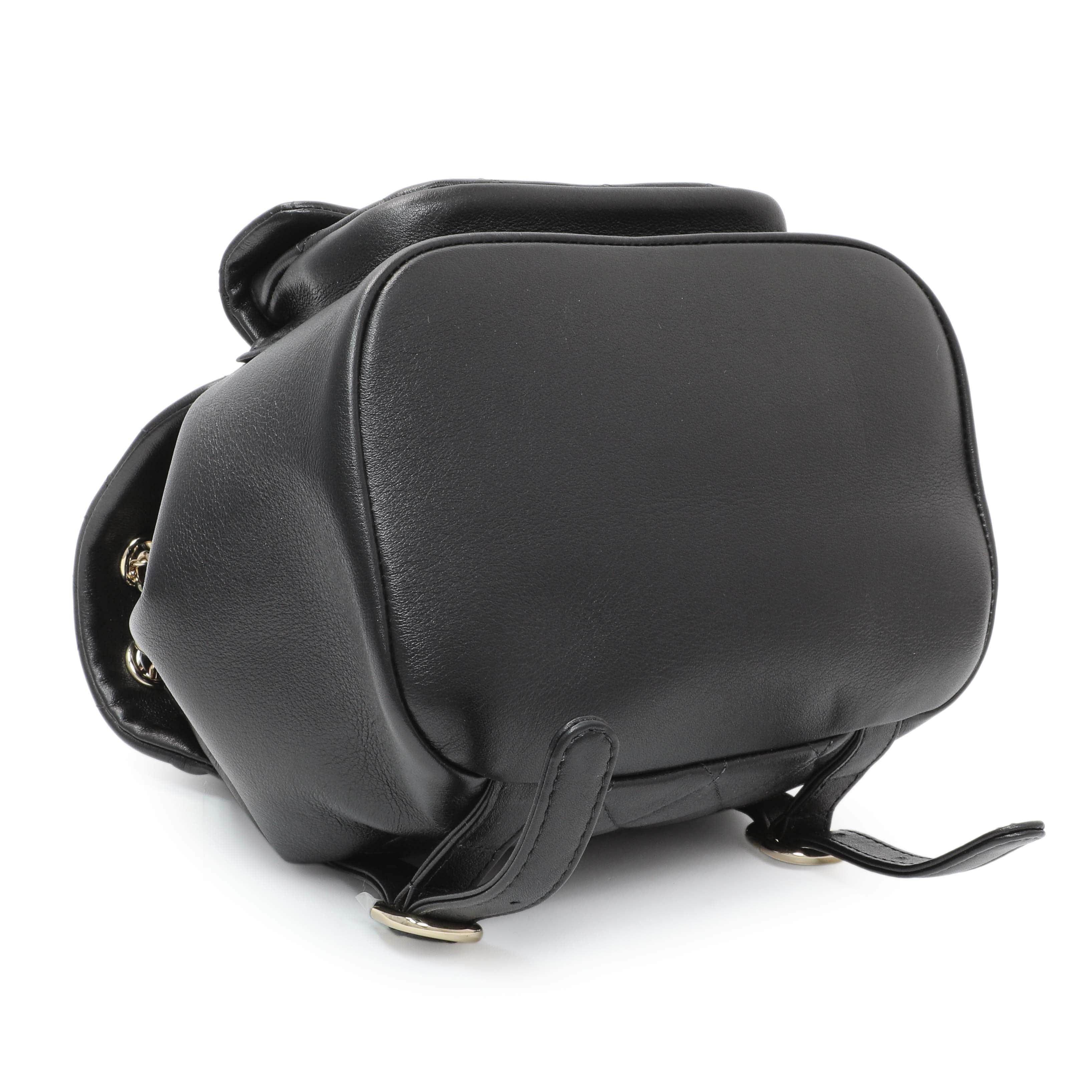 Chanel Black Quilted Lambskin Small Duma Drawstring Backpack