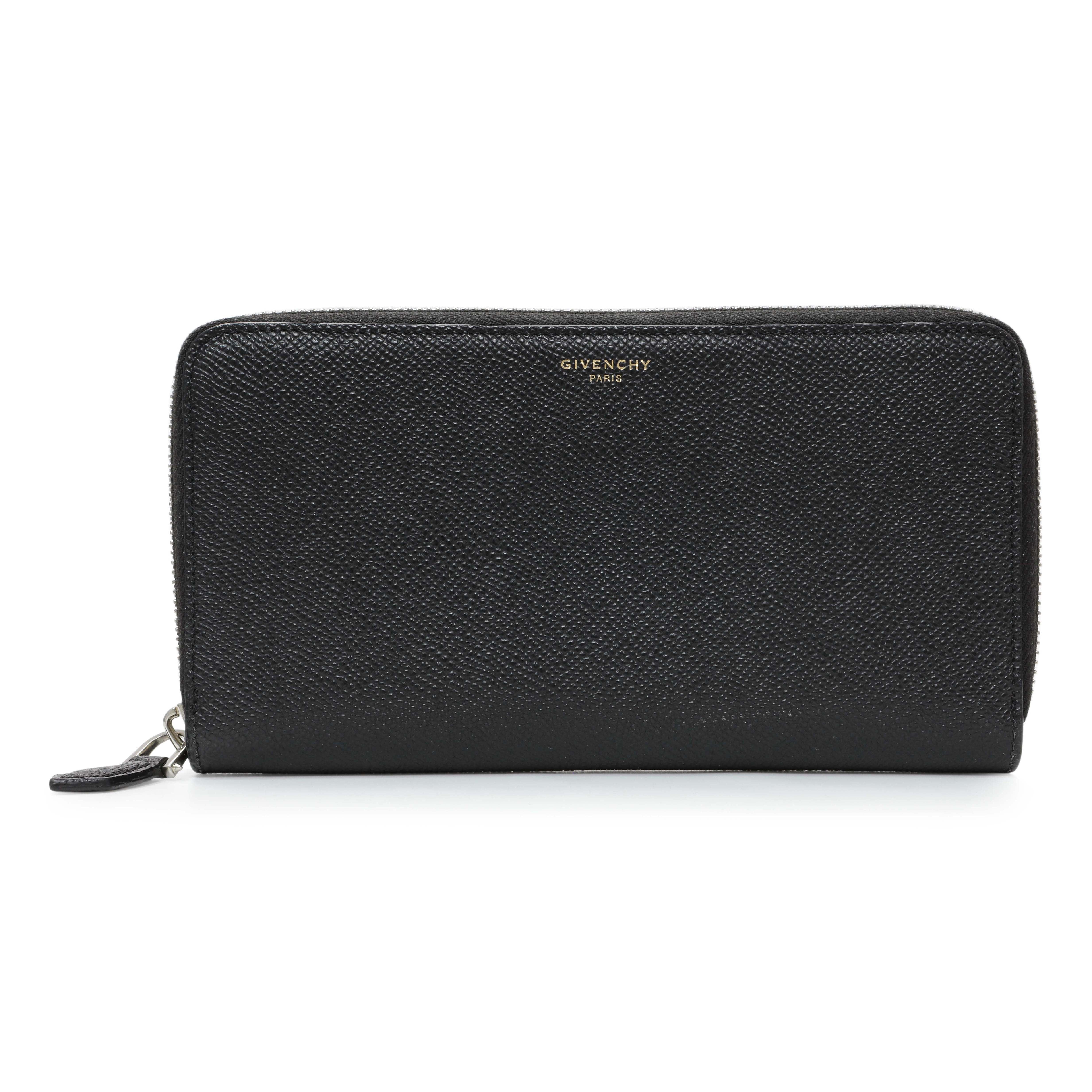Givenchy Black Calfskin Zip Around Wallet