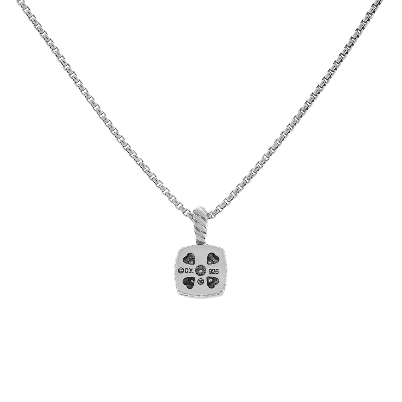 David Yurman Sterling Silver Diamond Petite Albion Pendant Necklace