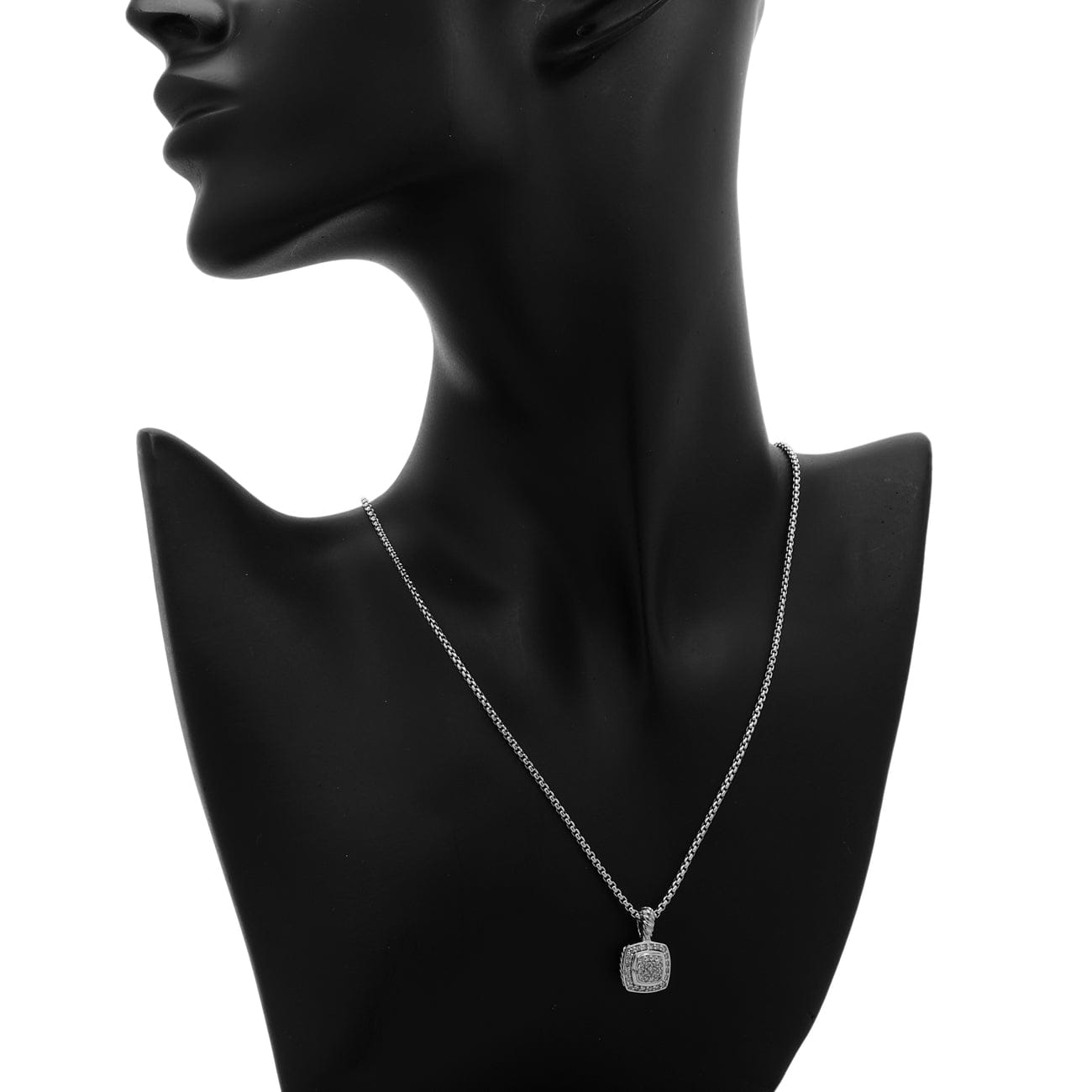 David Yurman Sterling Silver Diamond Petite Albion Pendant Necklace
