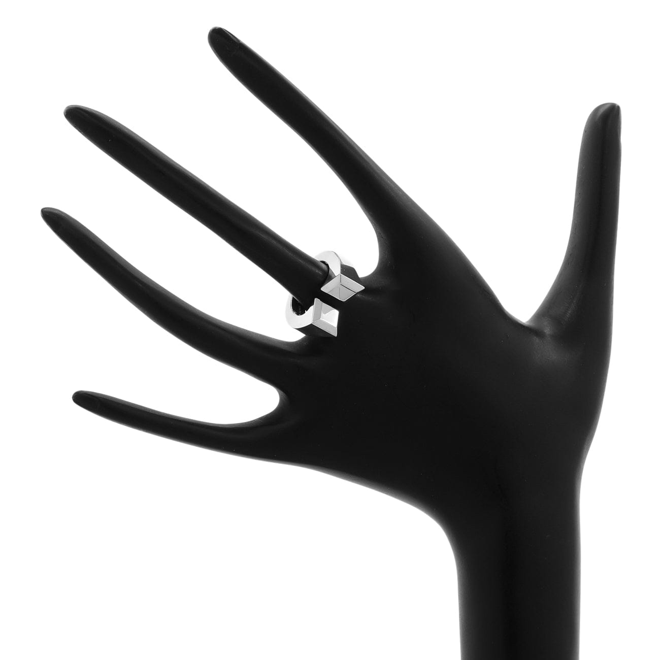 Hermes Sterling Silver Large Clou de Forge Ring