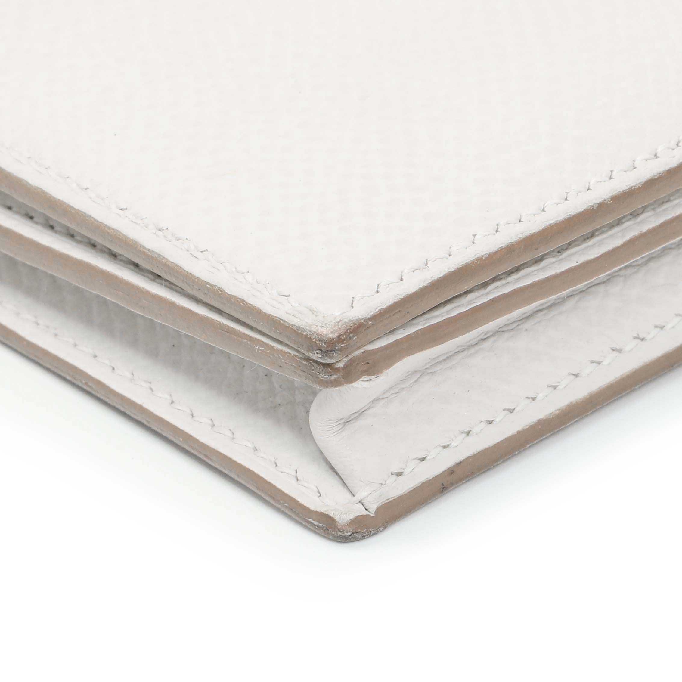Hermes White Epsom Bearn Gusset Wallet