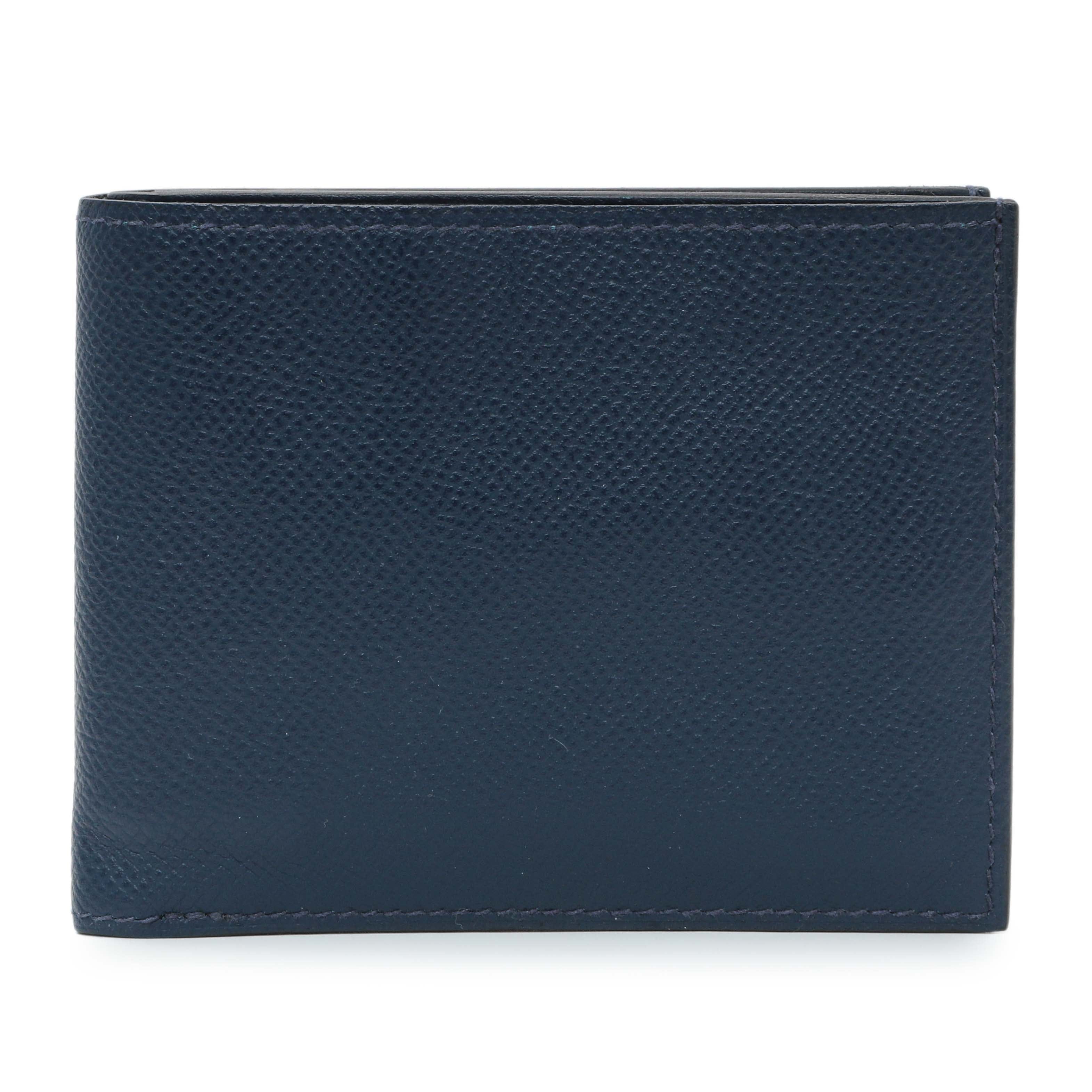 Hermes Bleu Indigo Epsom Citizen Twill Compact Wallet