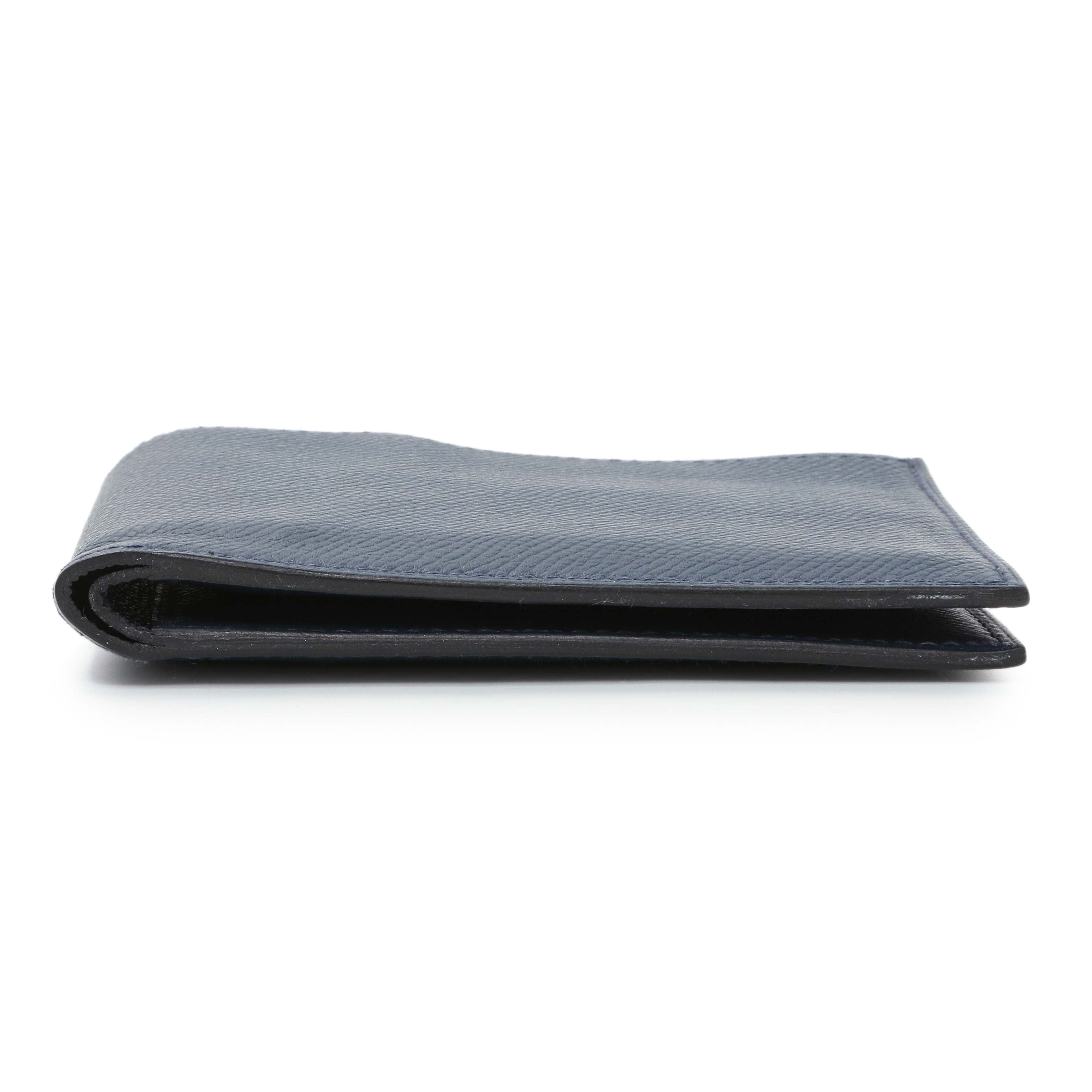 Hermes Bleu Indigo Epsom Citizen Twill Compact Wallet