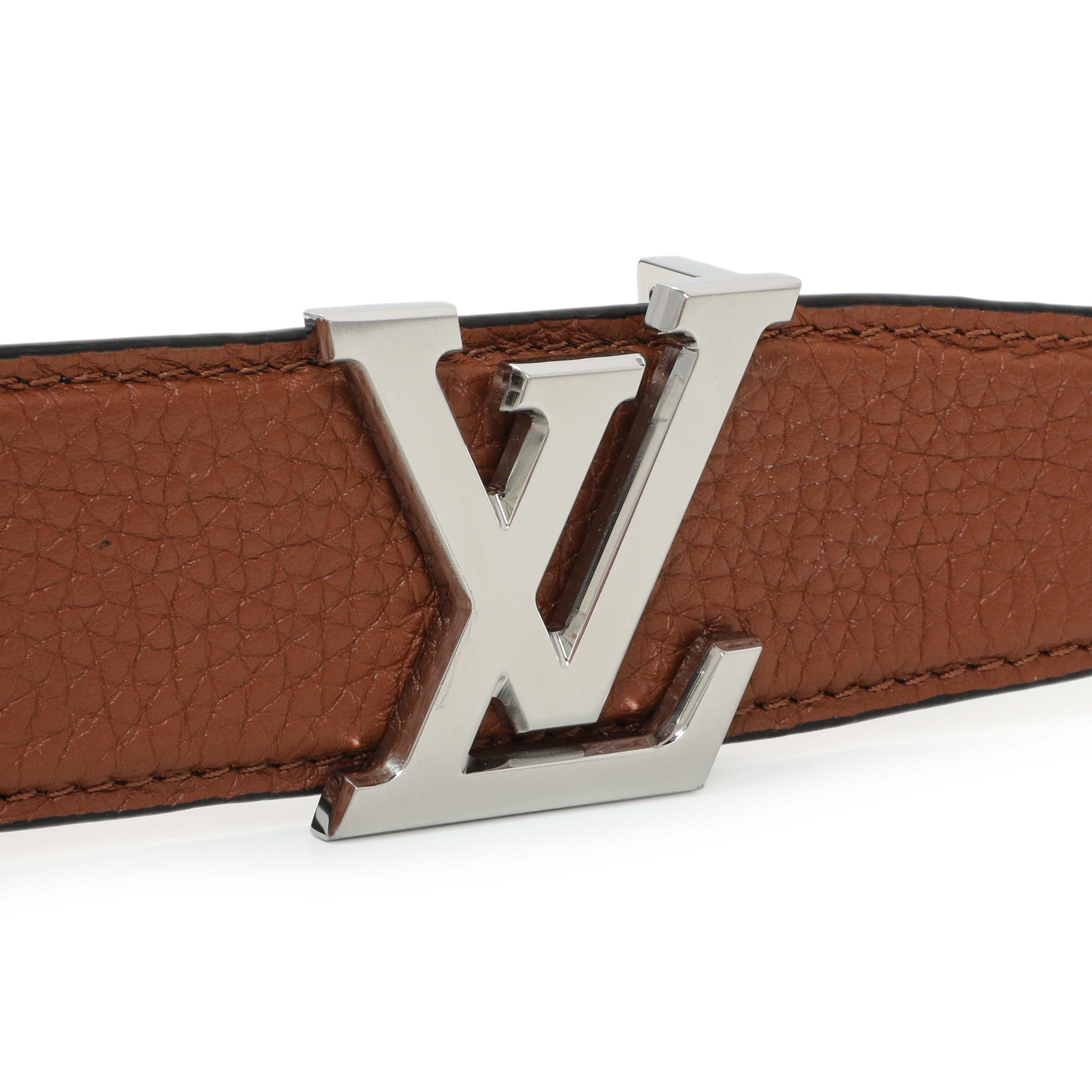 Louis Vuitton Black/Brown Calfskin 35mm Reversible Initiales Belt