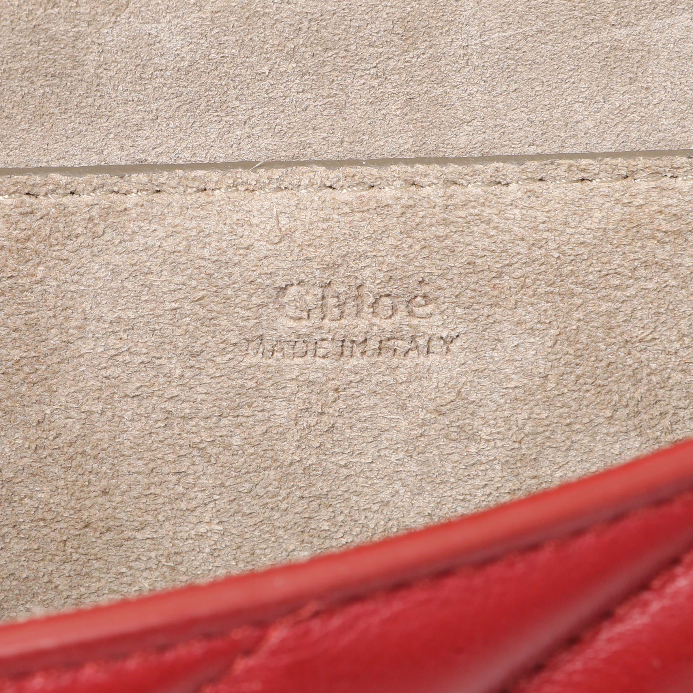 Chloe Red Calfskin Quilted Mini Drew Bijou Shoulder Bag
