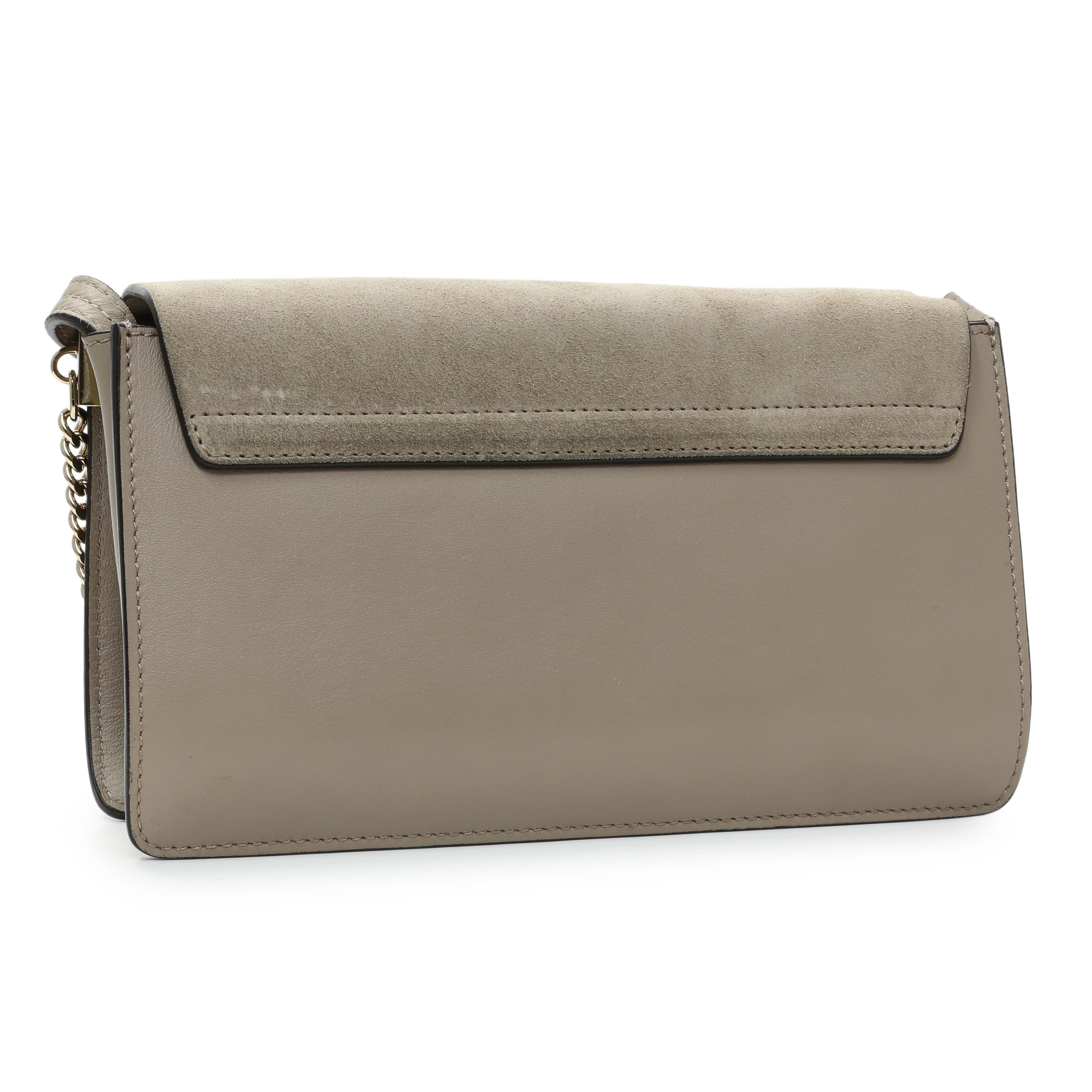 Chloe Grey Suede Calfskin Mini Faye Shoulder Bag