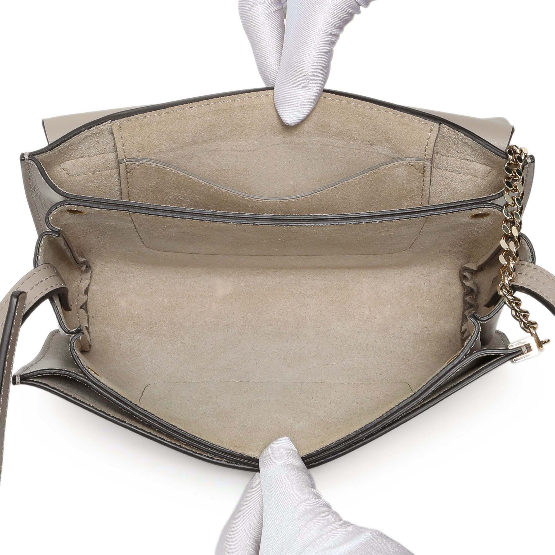 Chloe Grey Suede Calfskin Mini Faye Shoulder Bag