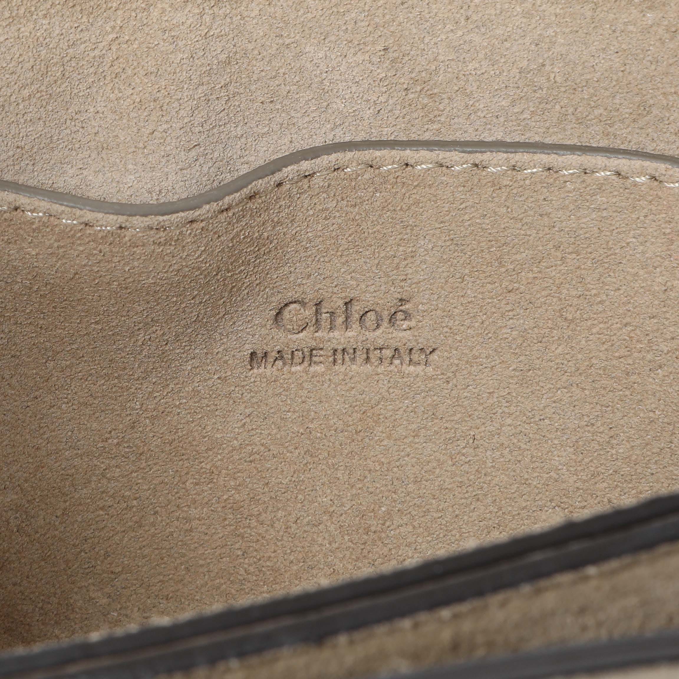 Chloe Grey Suede Calfskin Mini Faye Shoulder Bag