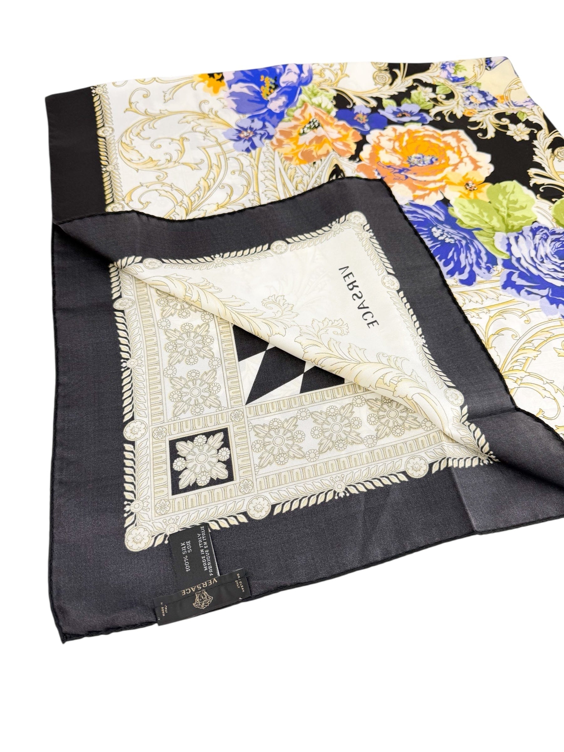 Versace Silk Baroque Butterfly Motif Scarf