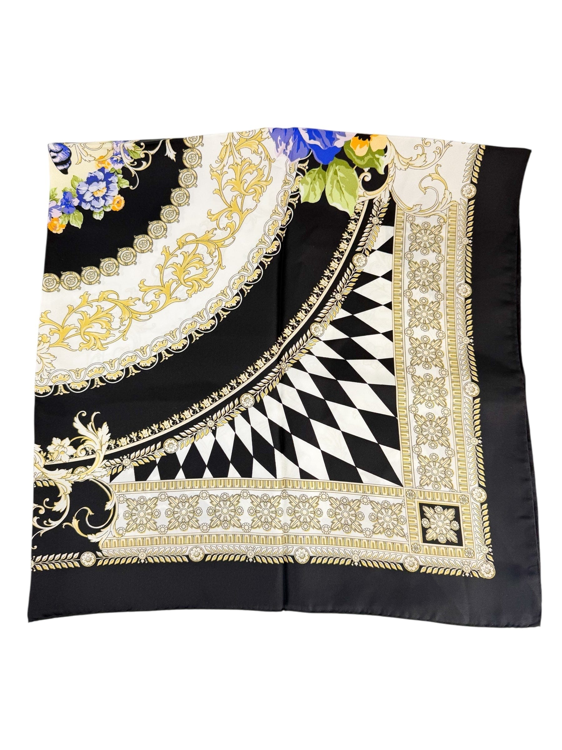Versace Silk Baroque Butterfly Motif Scarf