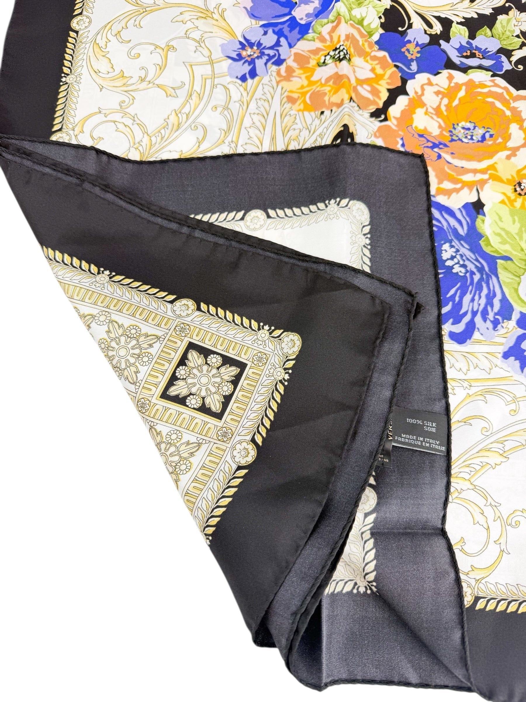 Versace Silk Baroque Butterfly Motif Scarf