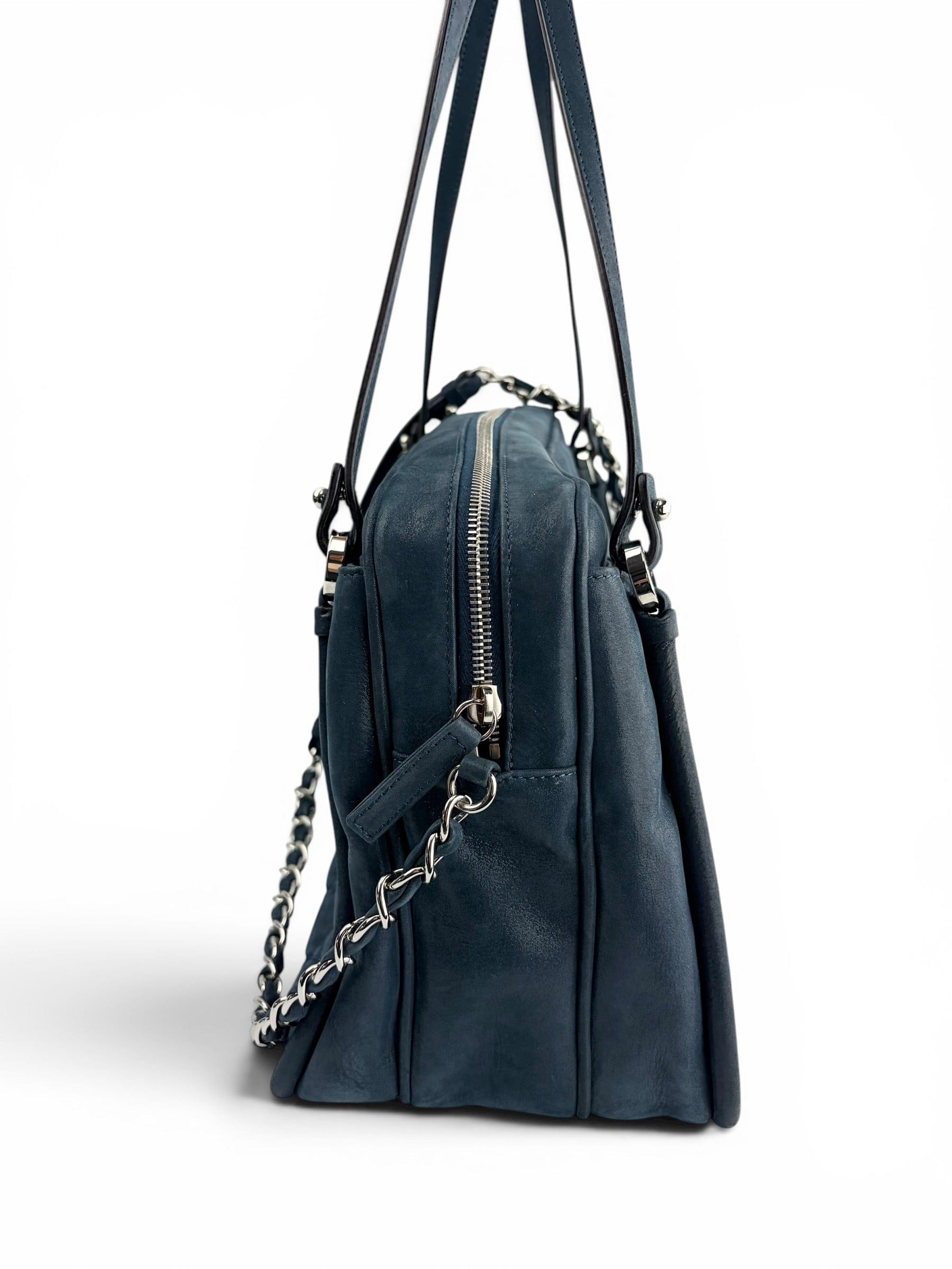 Chanel Navy Leather Relax CC Camera Shoulder Bag