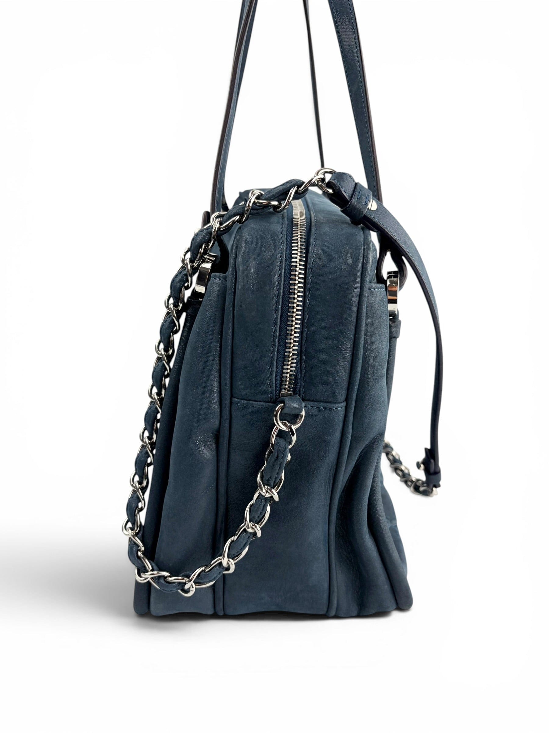 Chanel Navy Leather Relax CC Camera Shoulder Bag