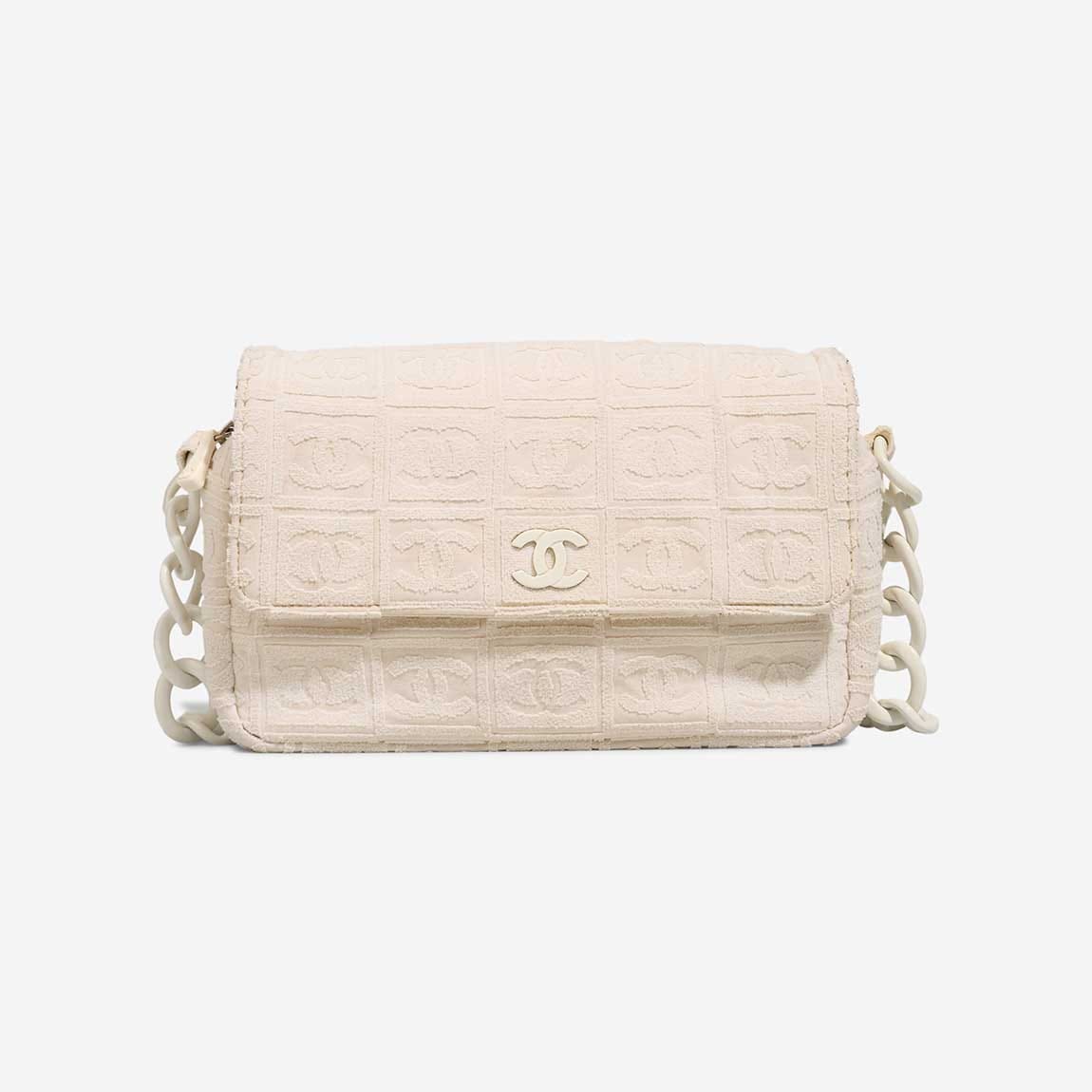 Chanel Shoulder Bag Frottee Écru