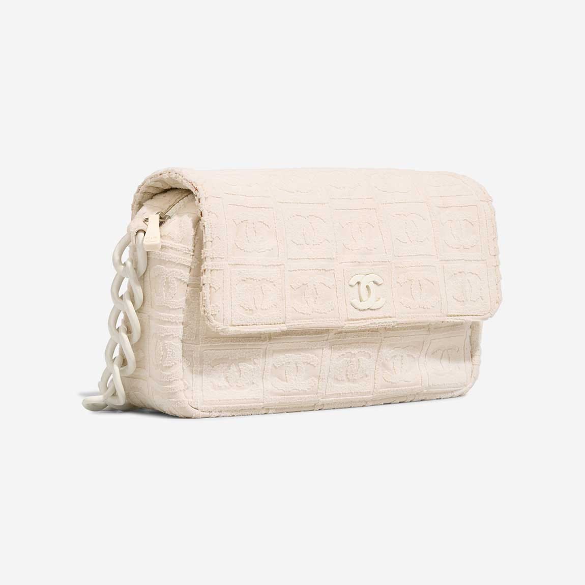 Chanel Shoulder Bag Frottee Écru