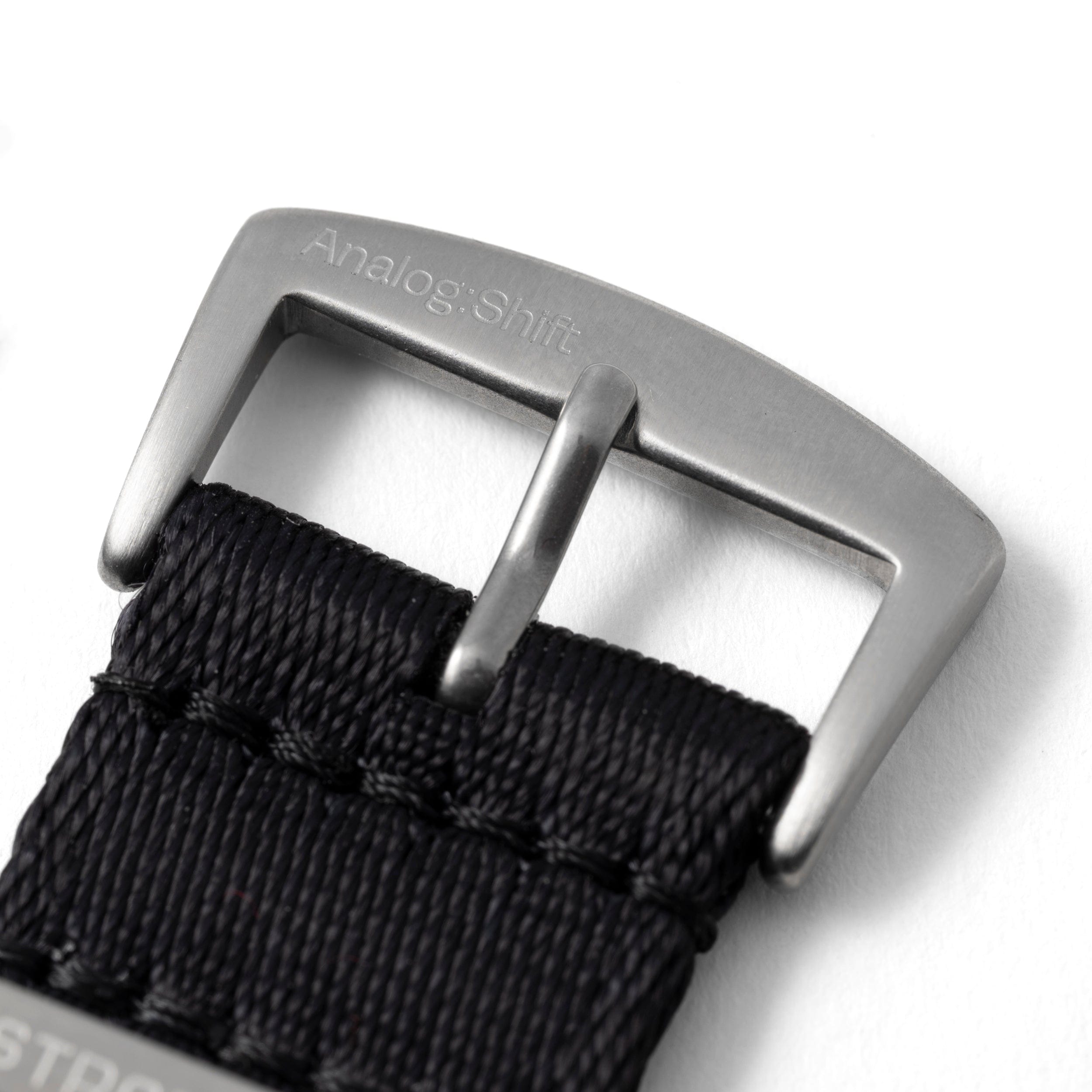 StrapHabit x Analog:Shift Black Seat Belt Pass-Through Military-Style Strap