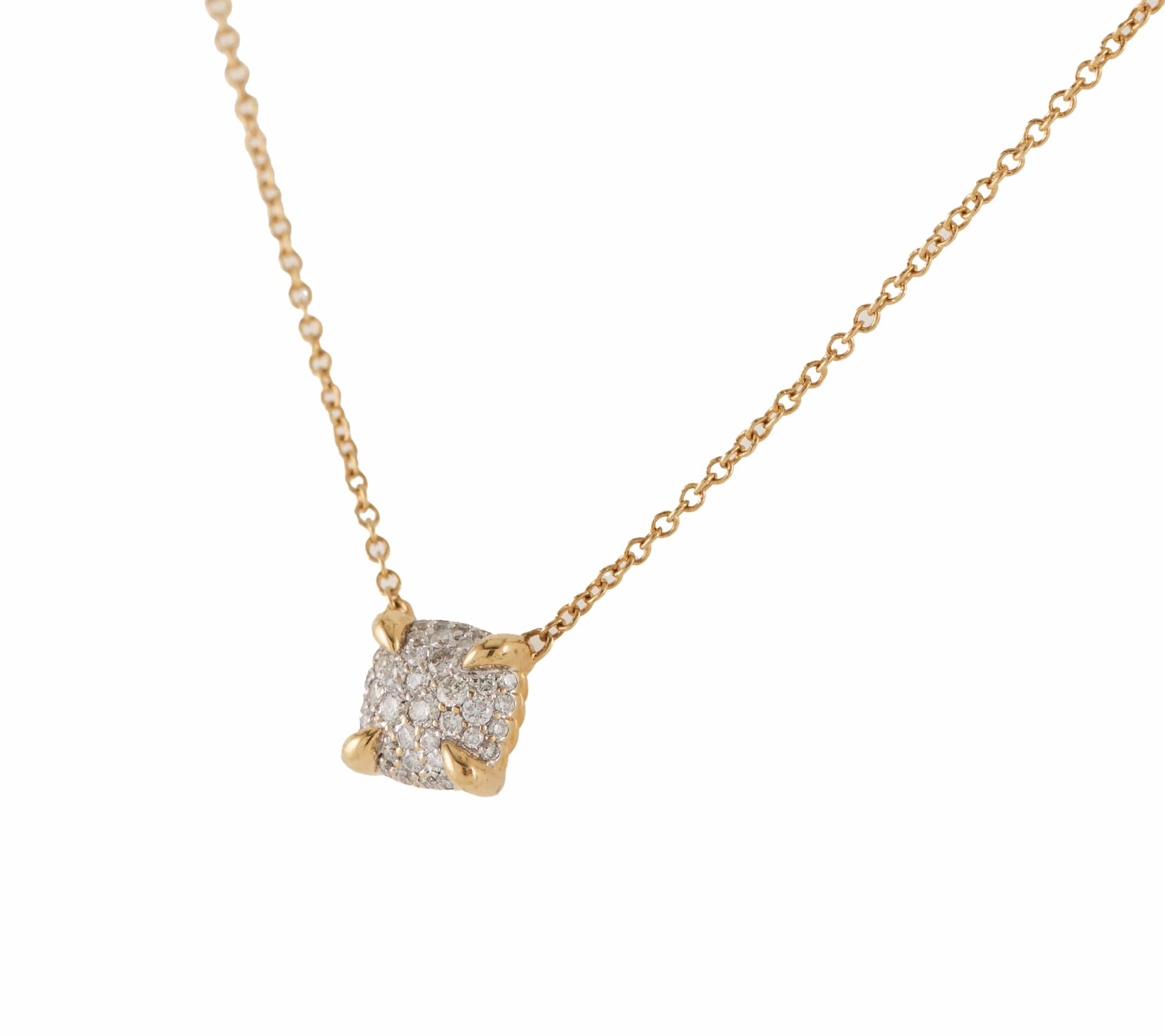 David Yurman 0.15ctw Petite Chatelaine Pendant Necklace in 18K