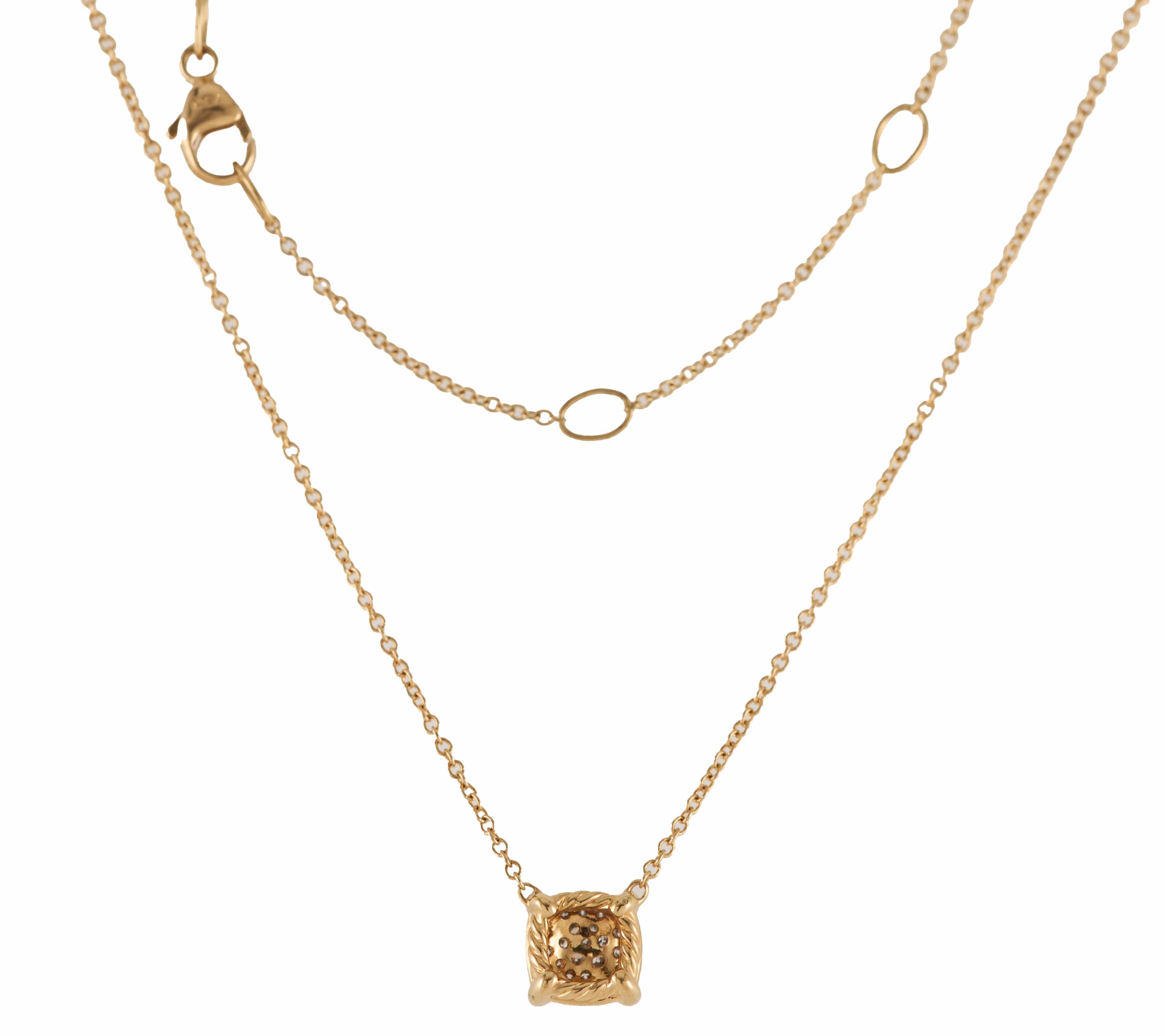 David Yurman 0.15ctw Petite Chatelaine Pendant Necklace in 18K