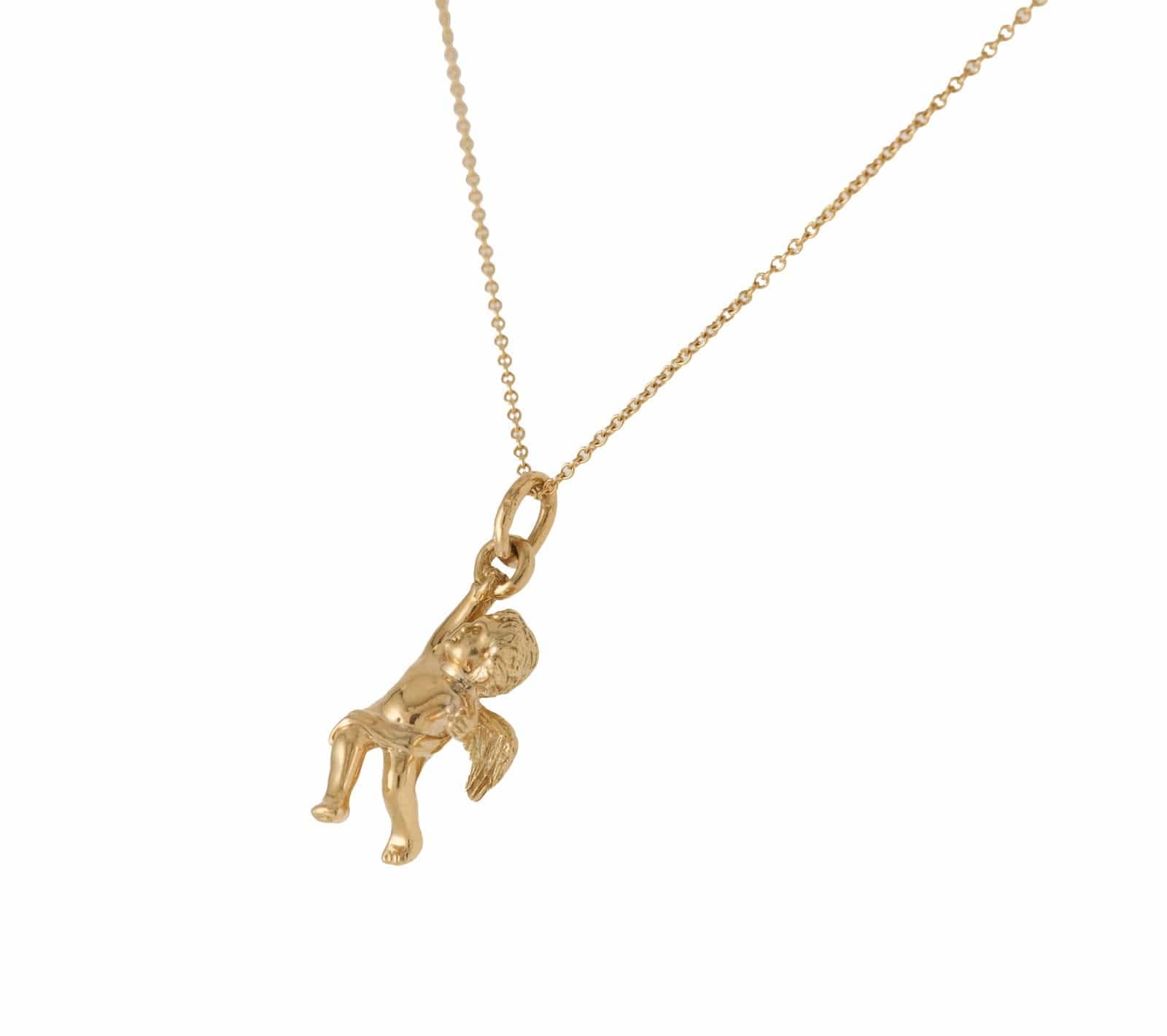 Tiffany & Co. Cherub Angel Pendant Necklace in 18K