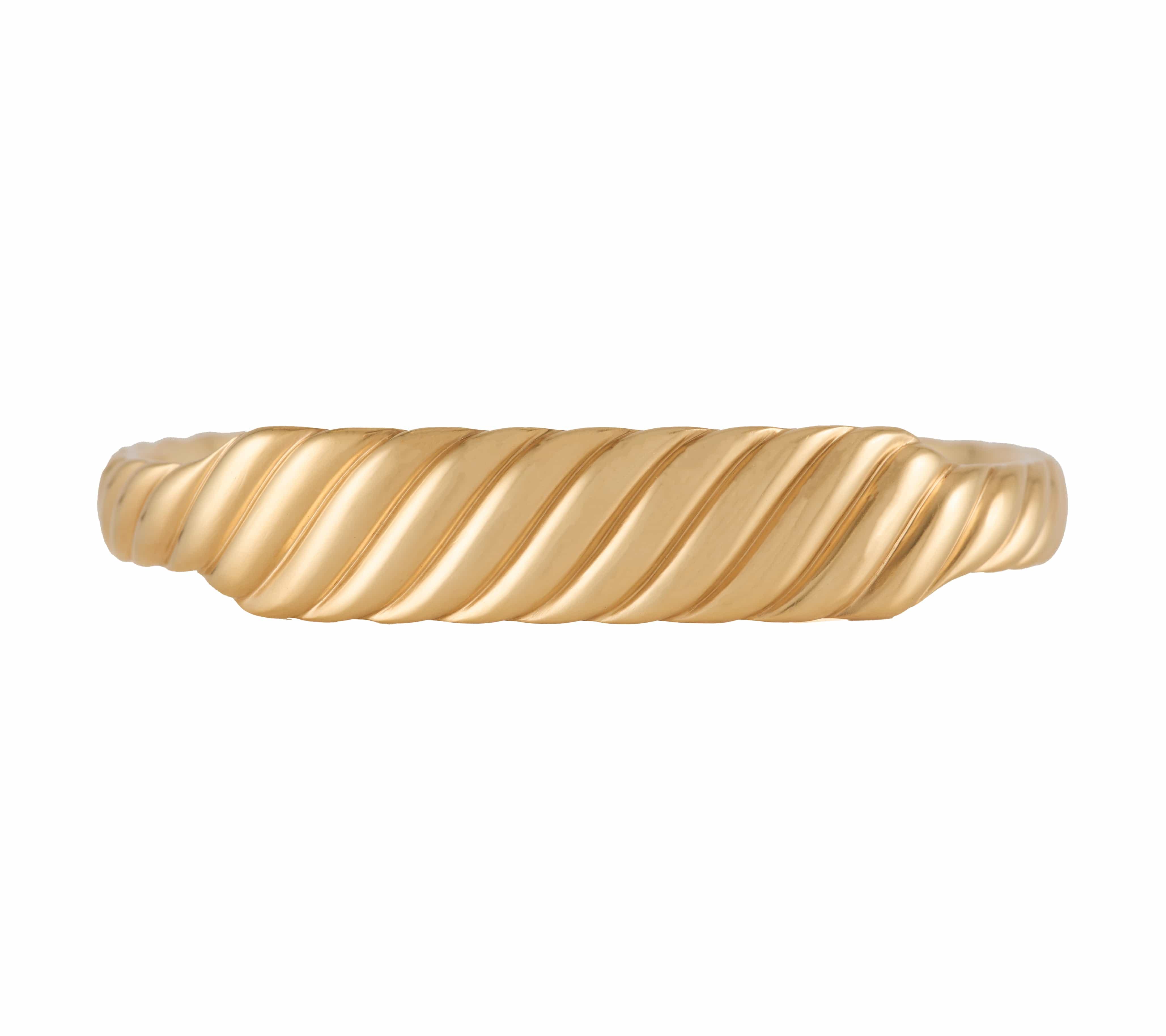 David Yurman Sculpted Cable Contour Cuff Bracelet in 18K W/Box
