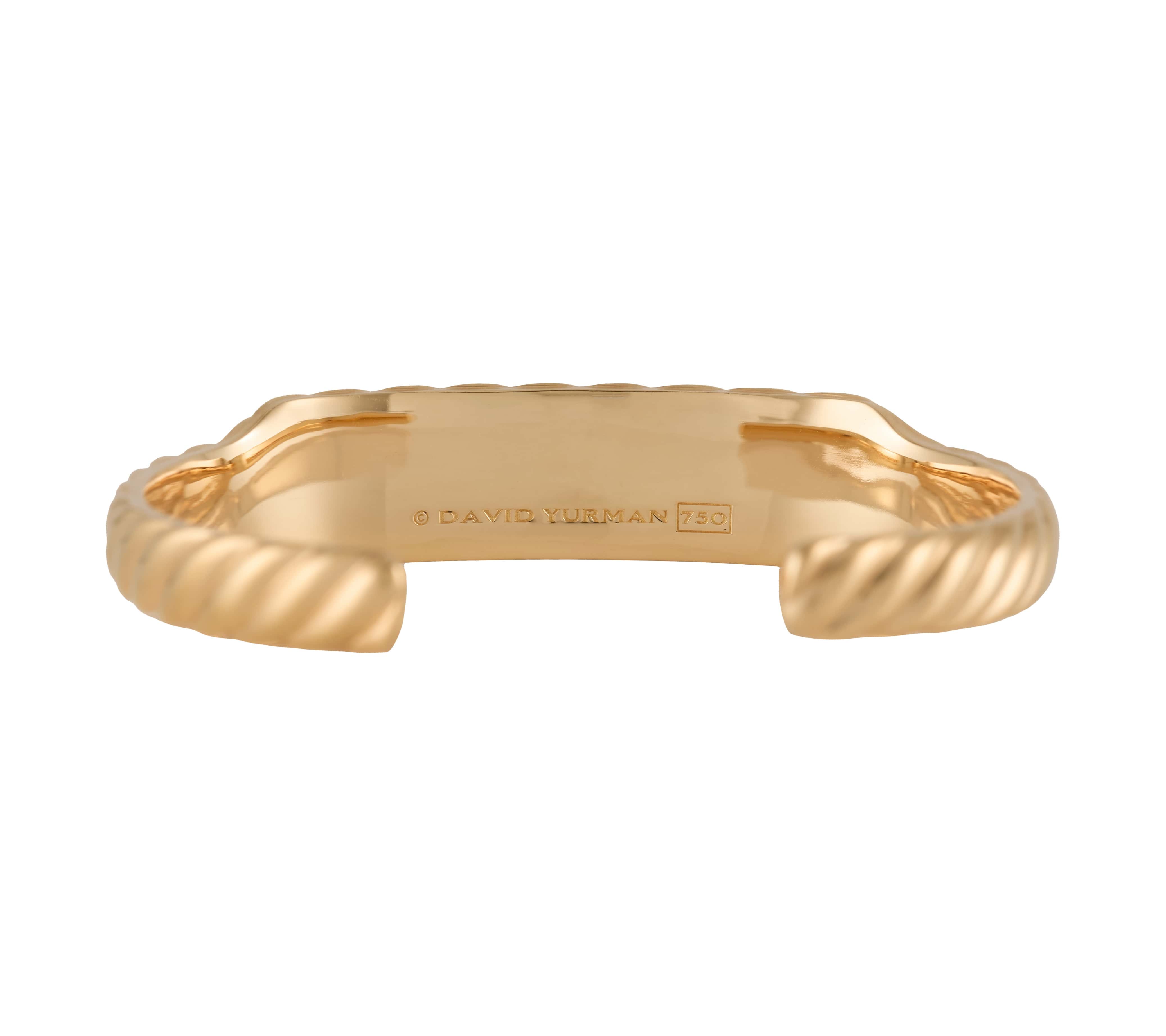David Yurman Sculpted Cable Contour Cuff Bracelet in 18K W/Box