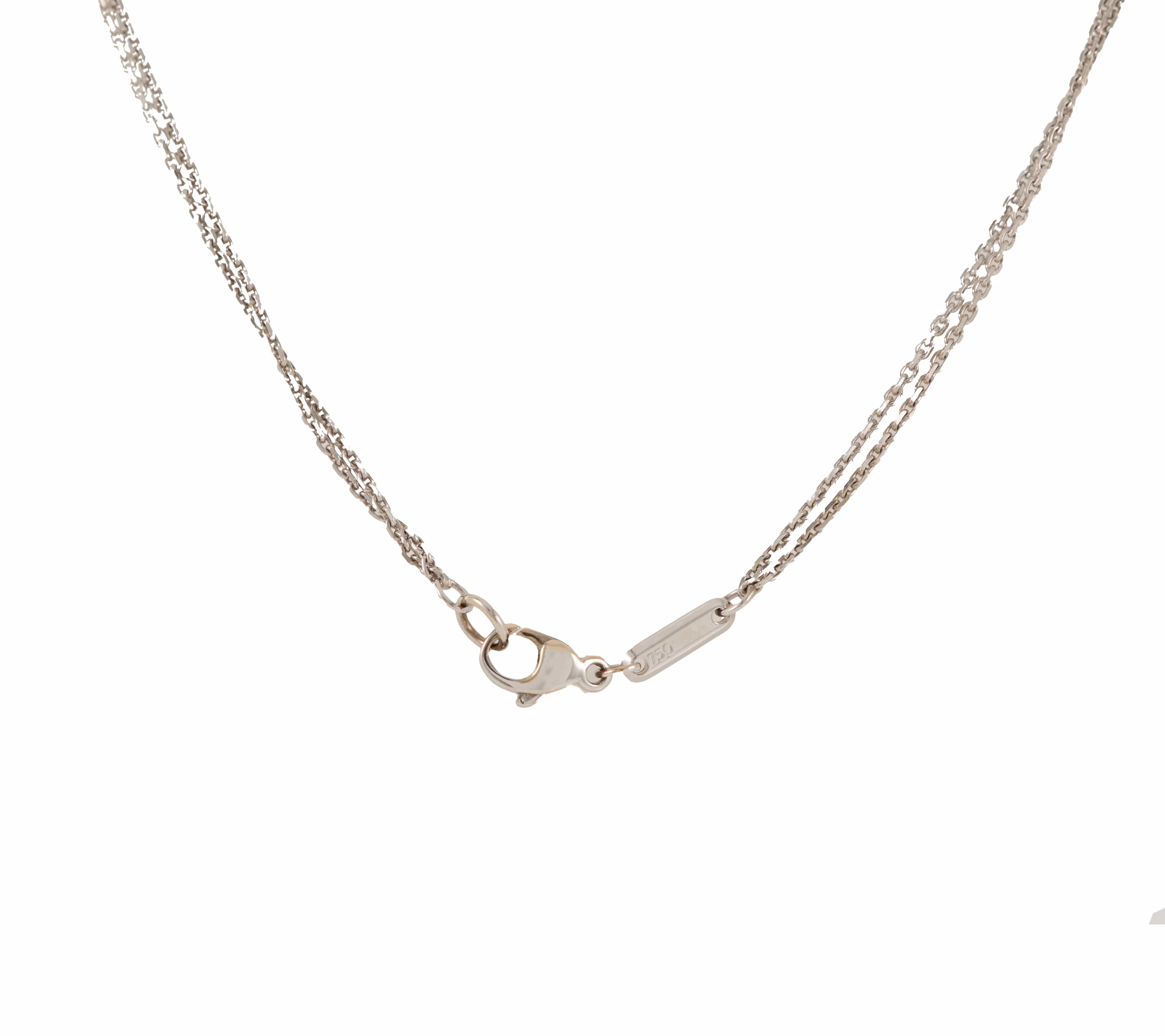 Chopard 0.10ct Diamond Happy Spirit Heart Pendant Necklace in 18K W/Pouch